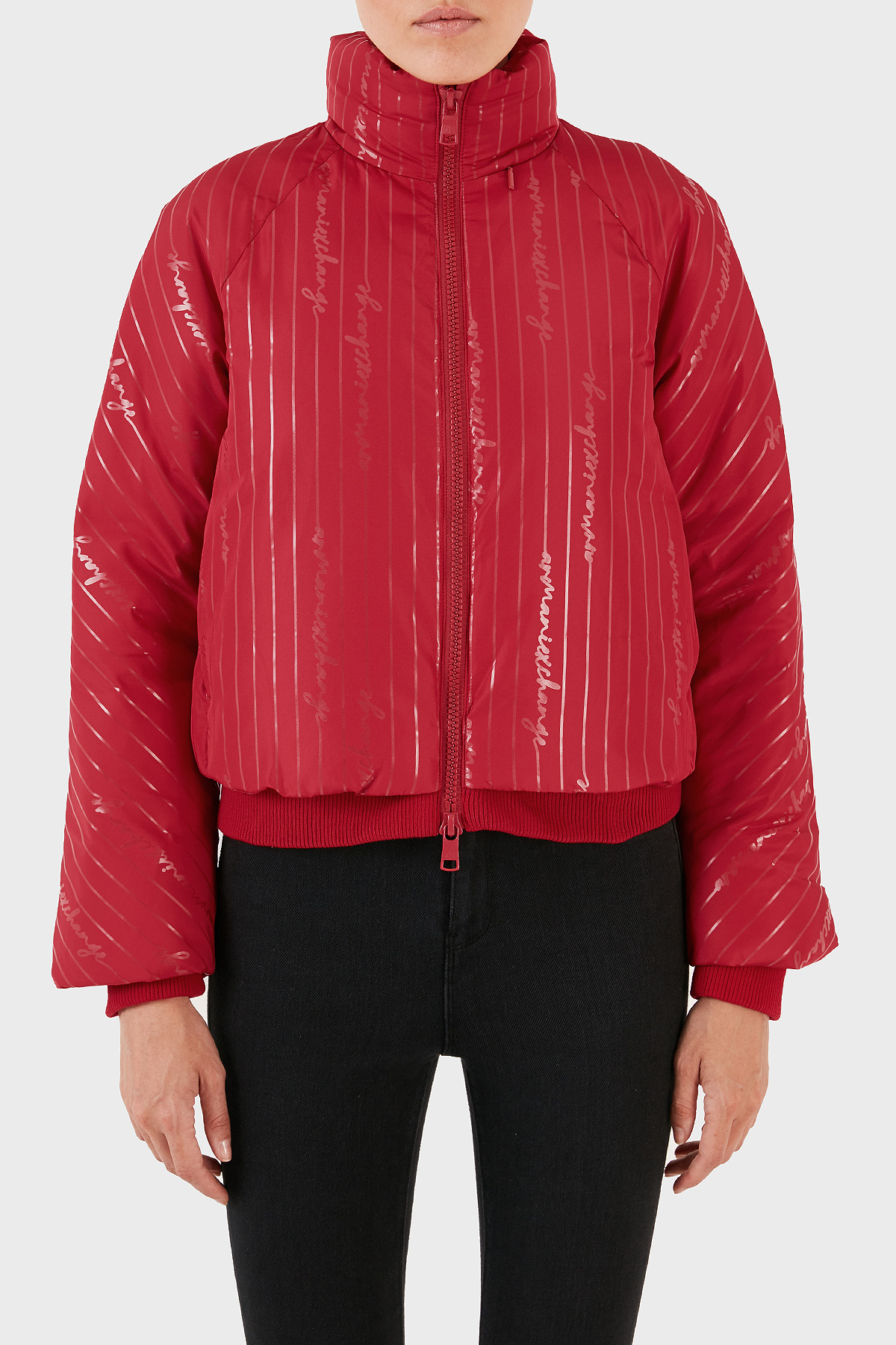 Armani Exchange Regular Fit Dik Yaka Bomber Şişme Kadın Mont 6RYB06 YN1MZ 04PV KIRMIZI
