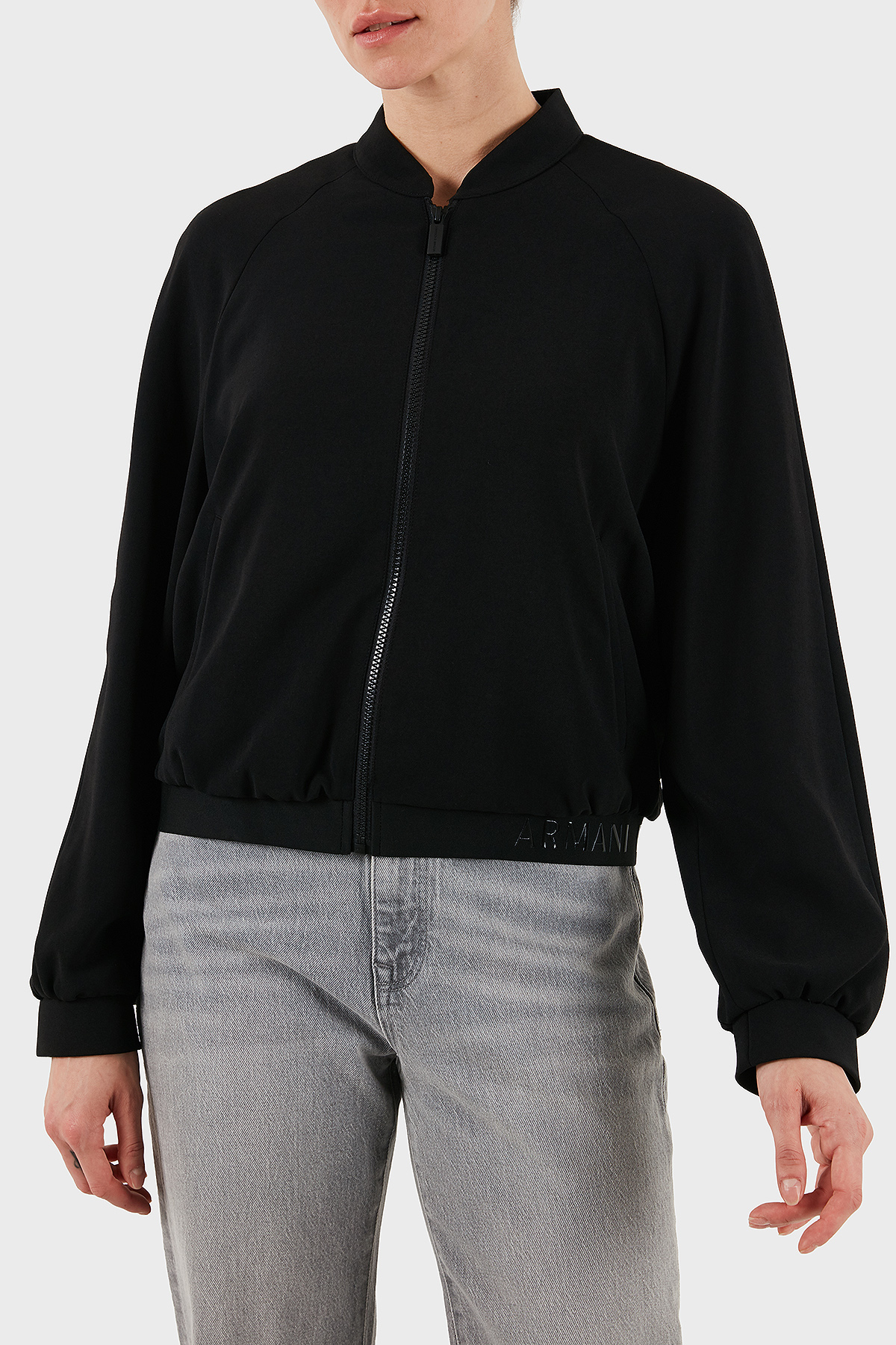 Armani Exchange Regular Fit Kolej Yaka Logo Detaylı Bomber Kadın Ceket XW001029 AF10872 UC001 SİYAH