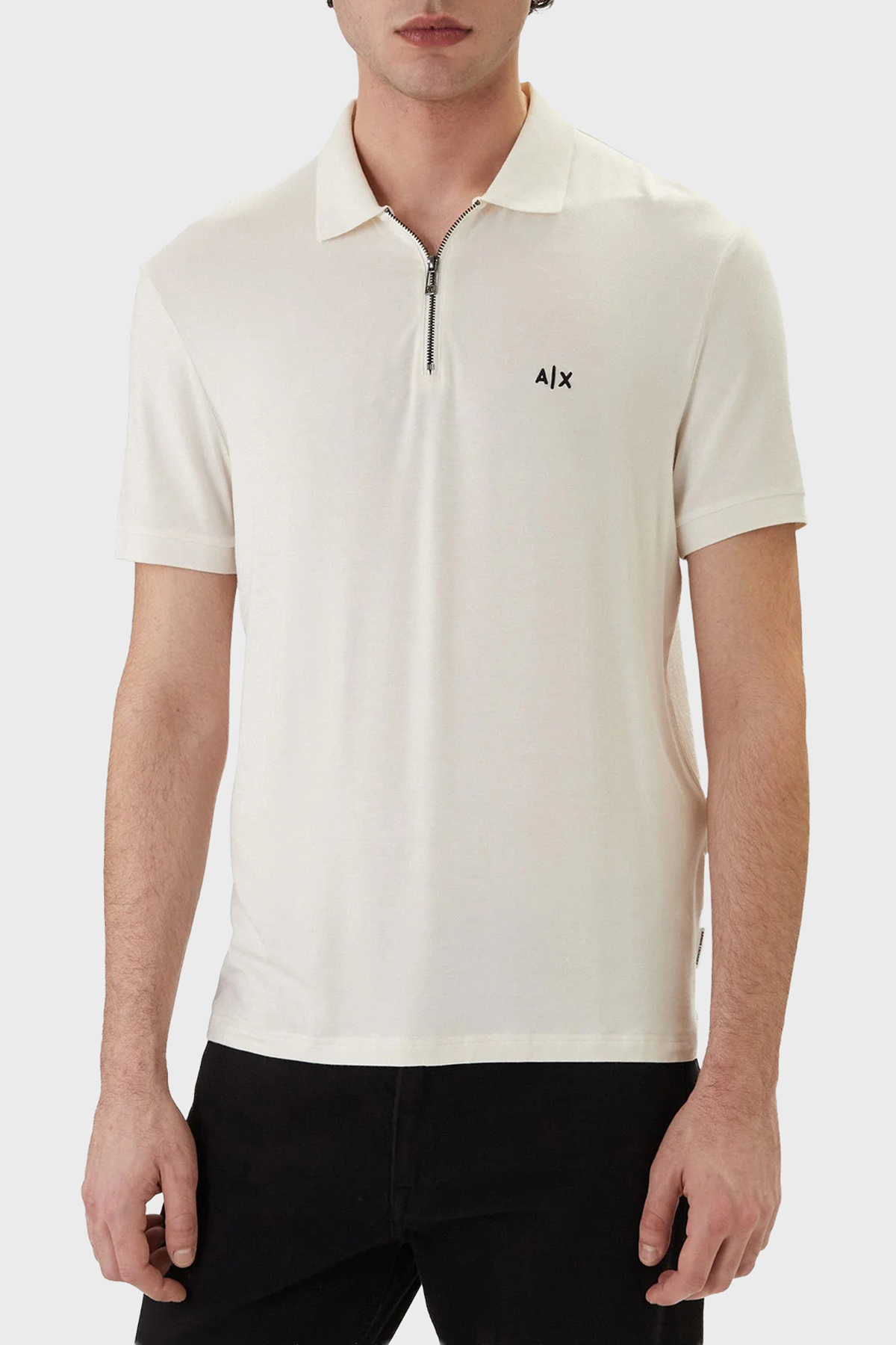 Armani Exchange Regular Fit Logolu Fermuarlı Erkek Polo XM002372 AF21936 U0009 BEYAZ