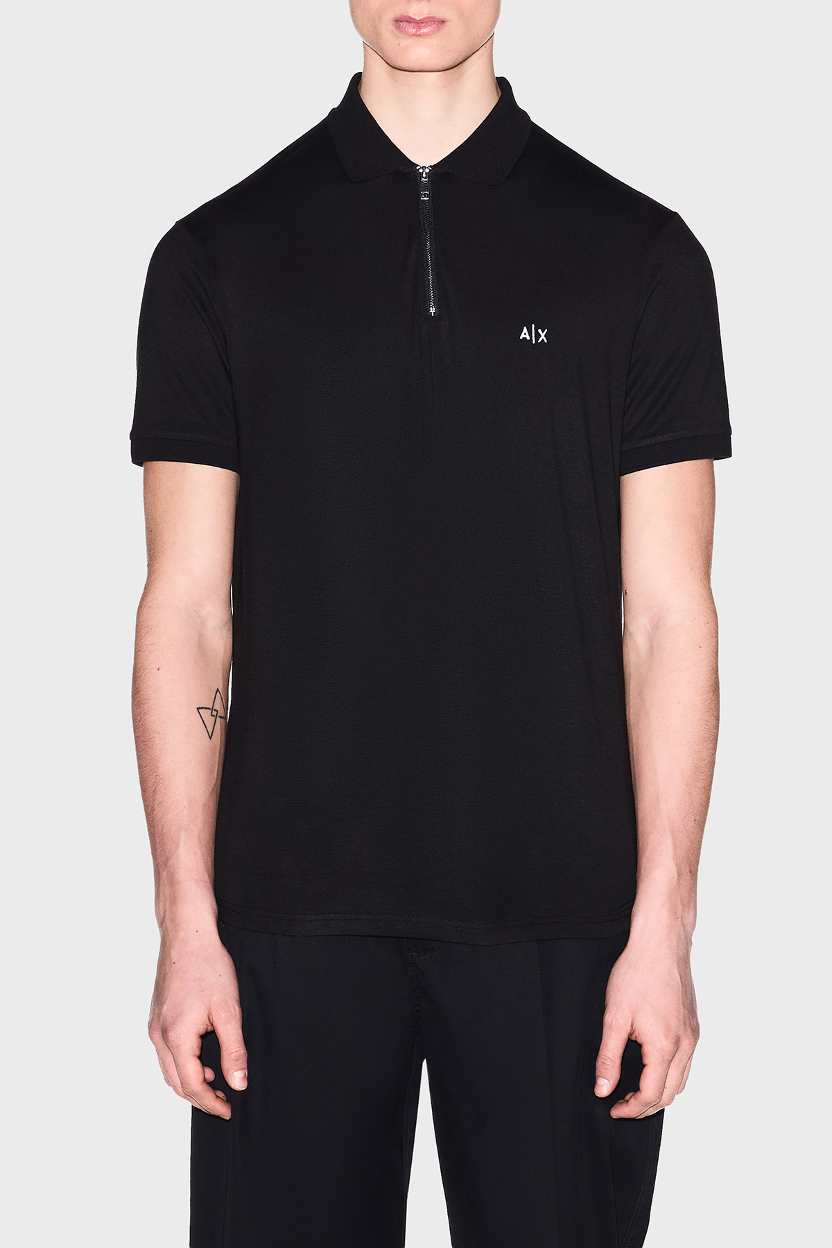 Armani Exchange Regular Fit Logolu Fermuarlı Erkek Polo XM002372 AF21936 UC001 SİYAH
