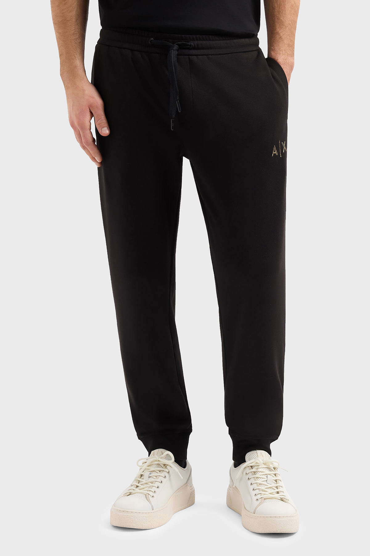 Armani Exchange Regular Fit Ribanalı Paça Logolu Jogger Erkek Pantolon XM000333 AF12269 UC001 SİYAH