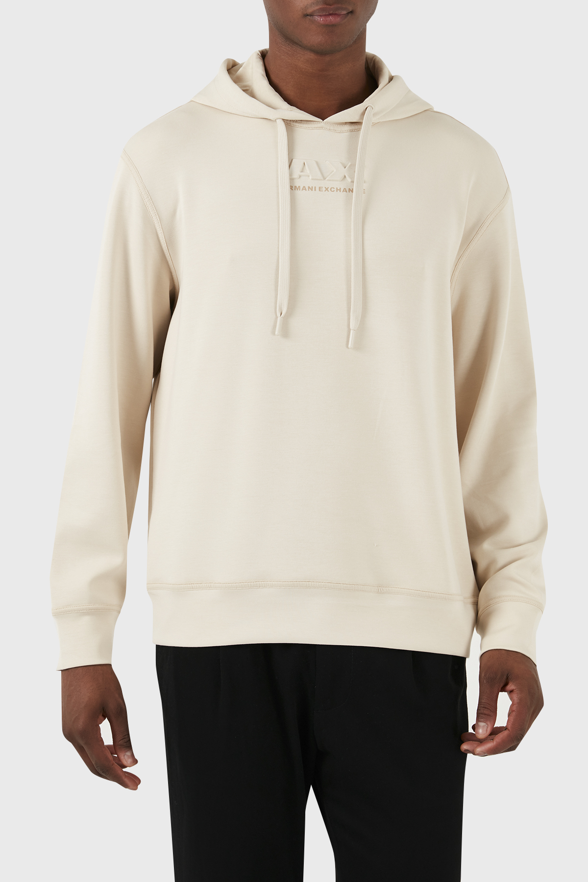 Armani Exchange Relaxed Fit Kapüşonlu Erkek Sweat 3DZMAB ZJUBZ 1792 BEJ