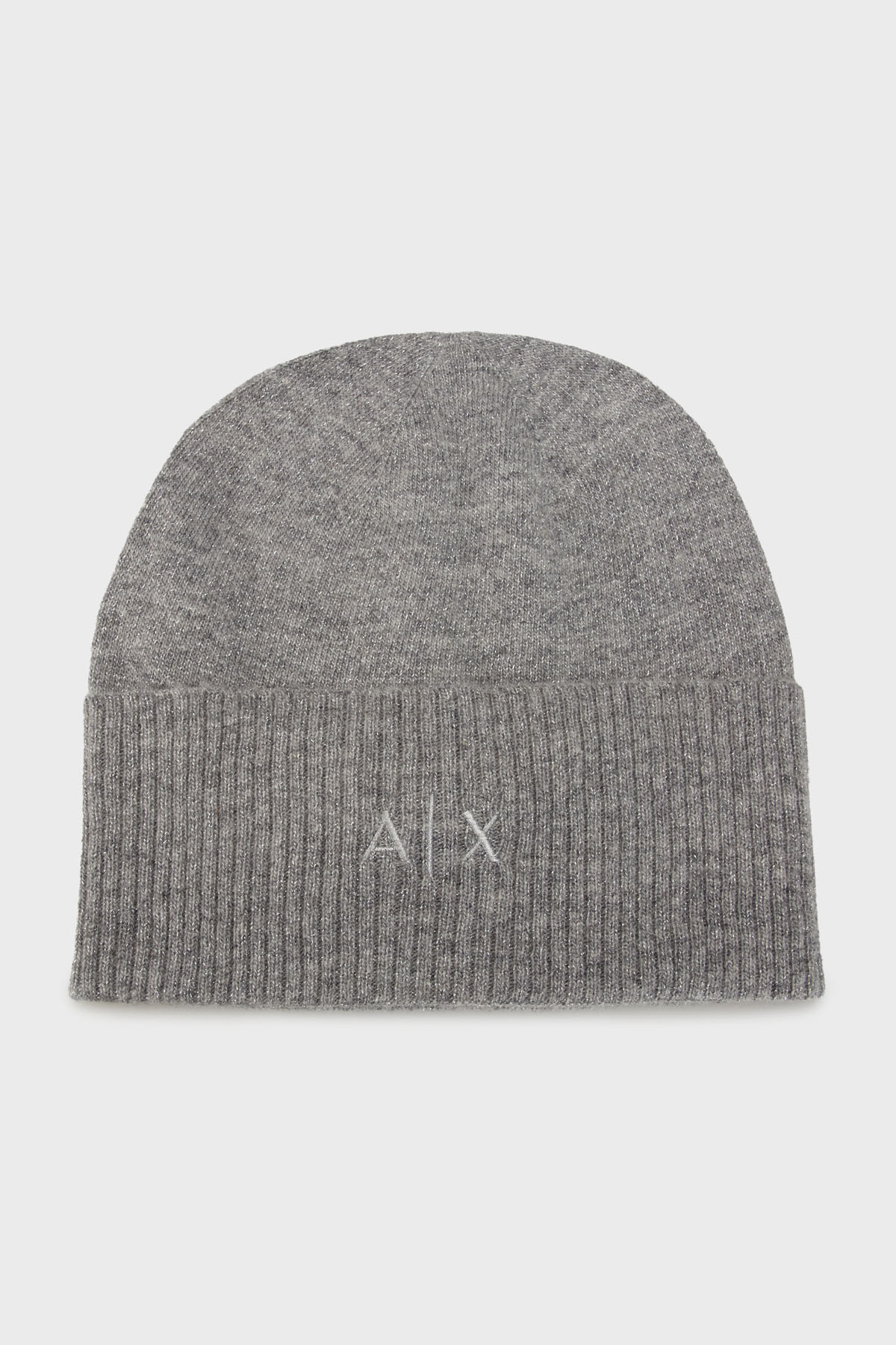 Armani Exchange Simli Yün Karışımlı Örme Kadın Bere XW001519 AF16181 M8086 GRİ