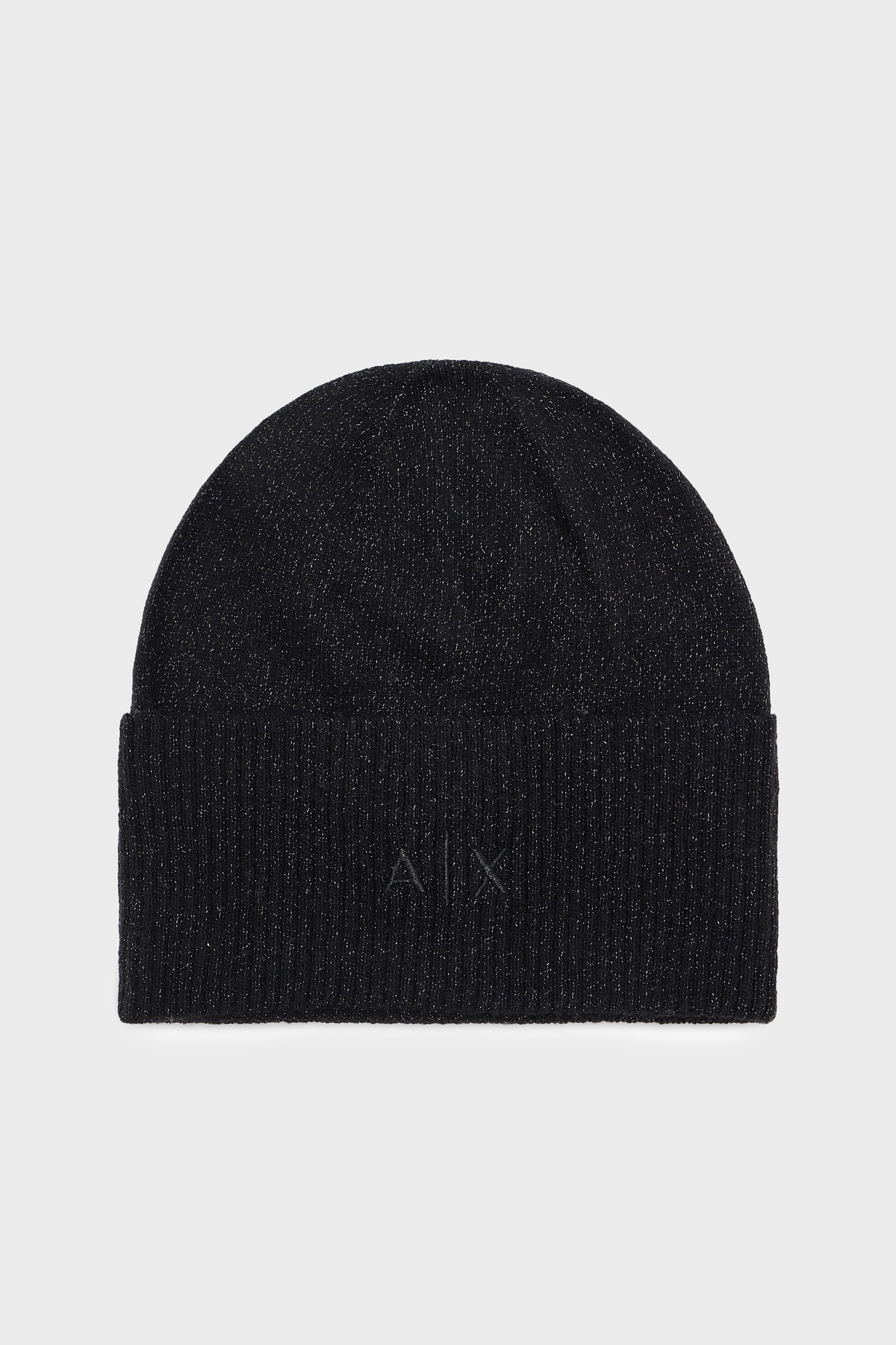 Armani Exchange Simli Yün Karışımlı Örme Kadın Bere XW001519 AF16181 MC026 SİYAH-GÜMÜŞ