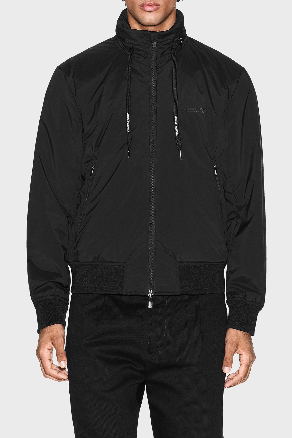 Armani Exchange Steç Regular Fit Dik Yaka Gizli Kapüşonlu Erkek Mont XM001583 AF19196 UC001 SİYAH