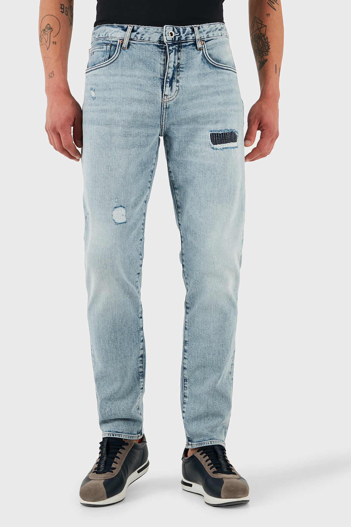 Armani Exchange Streç Pamuklu Regular Fit Dar Paça Jeans Erkek Kot Pantolon XM000049 AF13094 MB001 LACİVERT