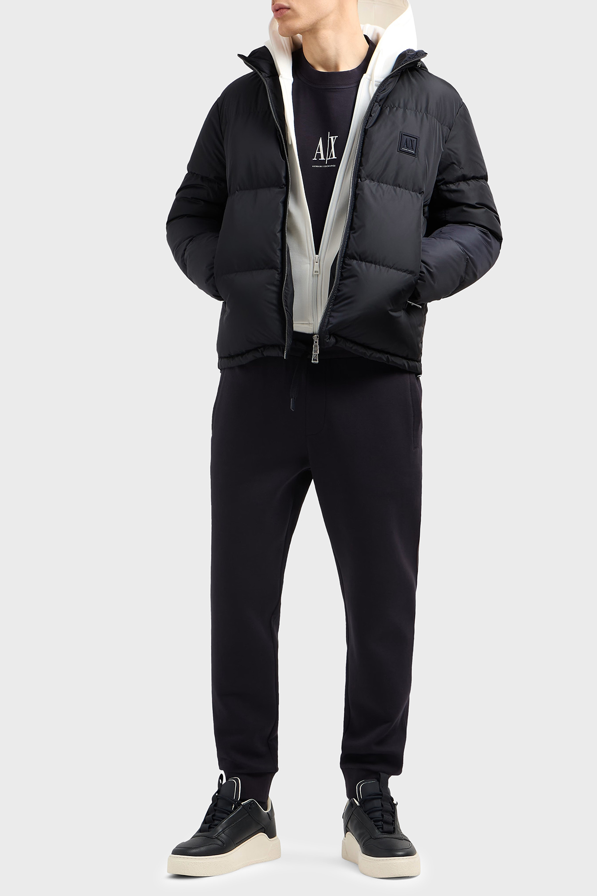 Armani Exchange Streç Pamuklu Regular Fit Normal Bel Ribanalı Paça Jogger Erkek Pantolon XM000373 AF10818 UB101 LACİVERT