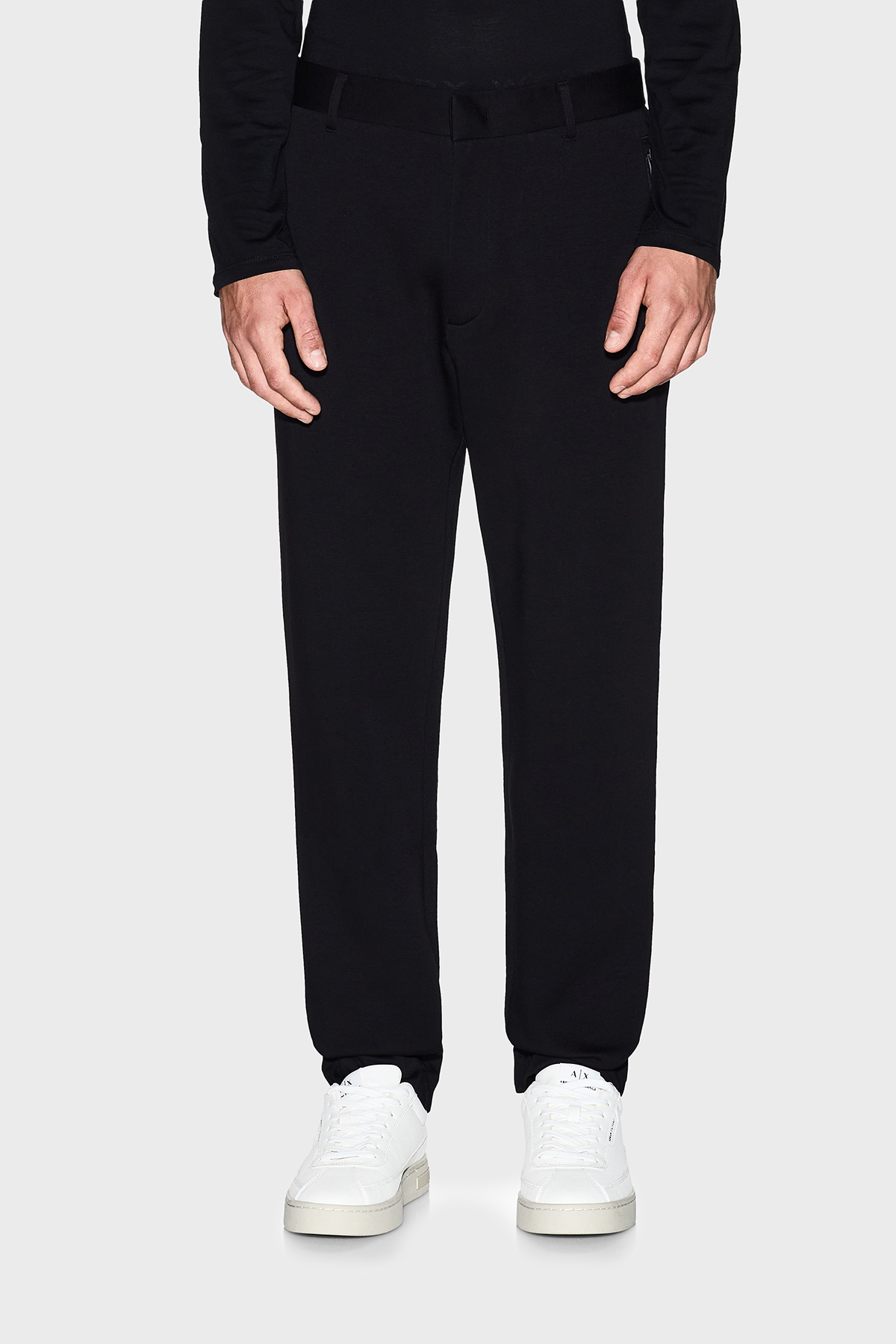 Armani Exchange Streç Pamuklu Regular Fit Orta Bel Düz Paça Erkek Pantolon XM001302 AF10818 UC001 SİYAH