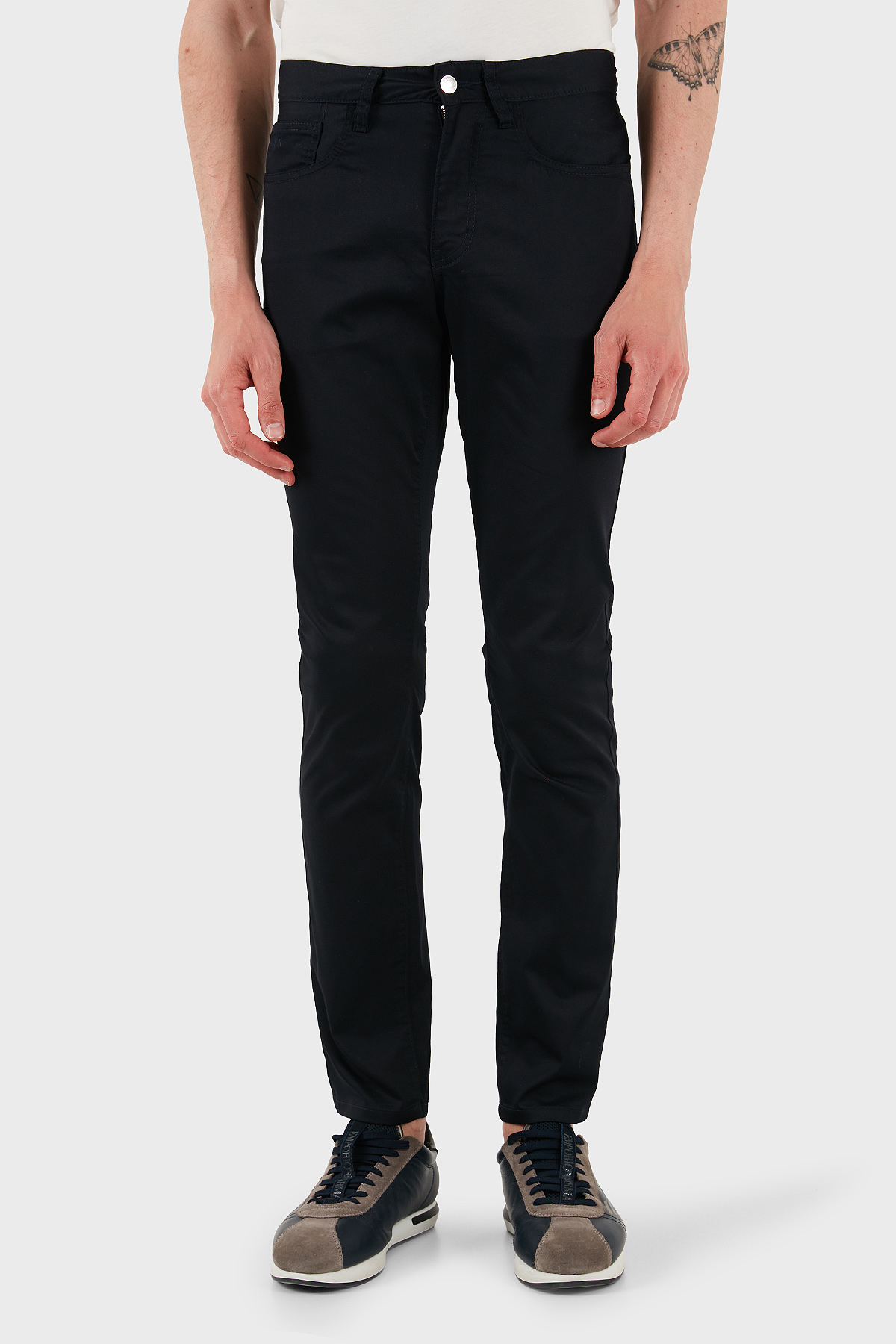 Armani Exchange Streç Pamuklu Slim Fit Normal Bel Düz Paça Erkek Pantolon XM000070 AF13236 UB101 LACİVERT
