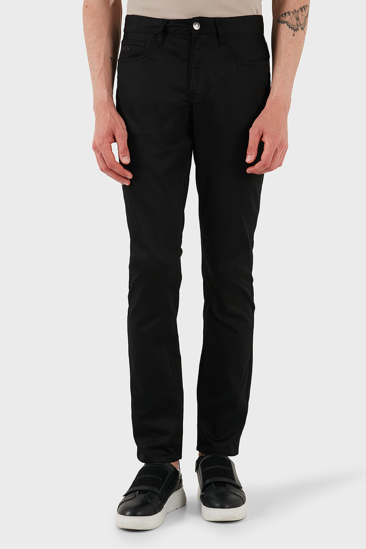 Armani Exchange Streç Pamuklu Slim Fit Normal Bel Düz Paça Erkek Pantolon XM000070 AF13236 UC001 SİYAH