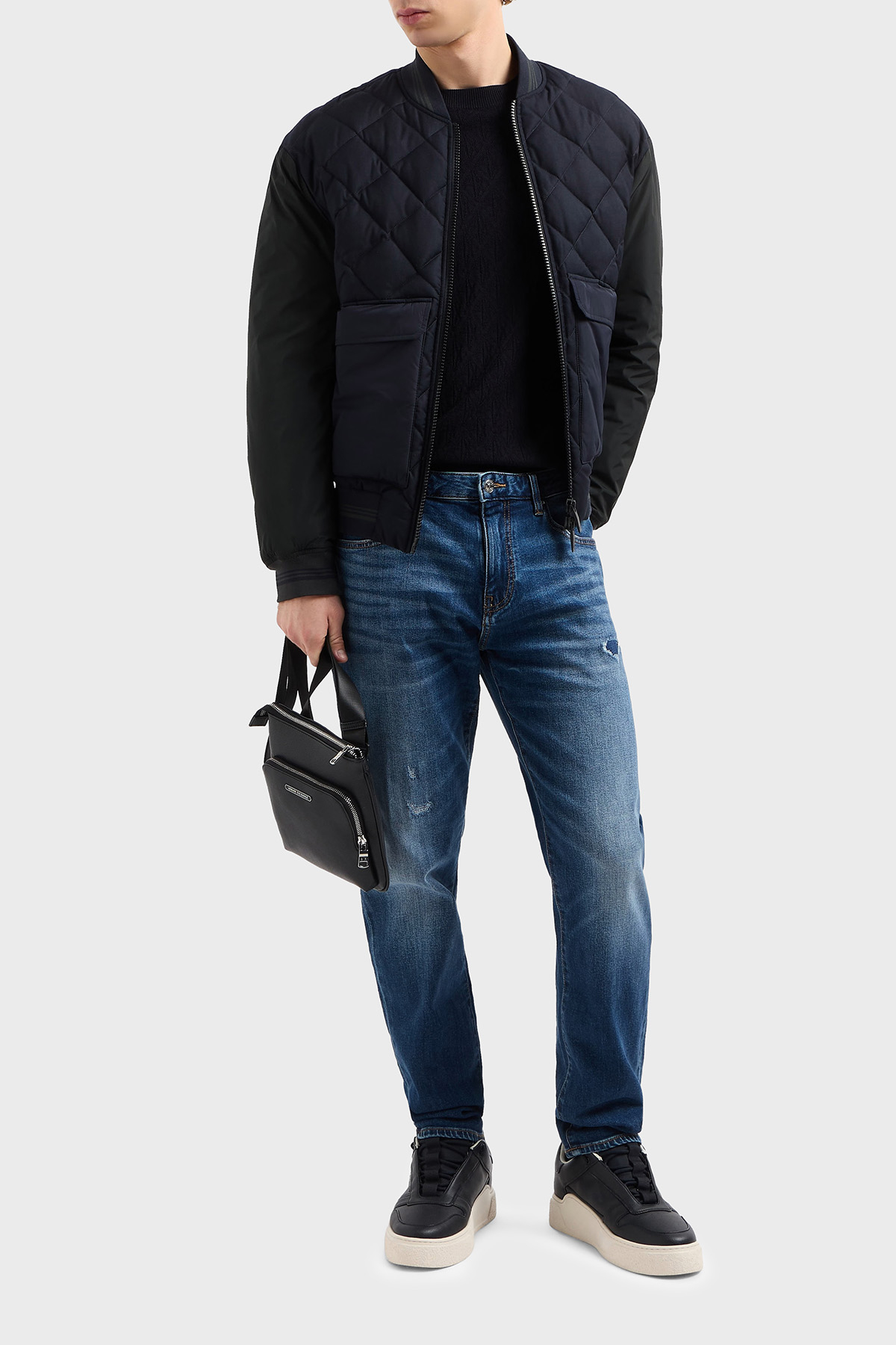 Armani Exchange Streç Pamuklu Slim Fit Normal Bel Düz Paça Jeans Erkek Kot Pantolon XM000070 AF12965 MB002 MAVİ