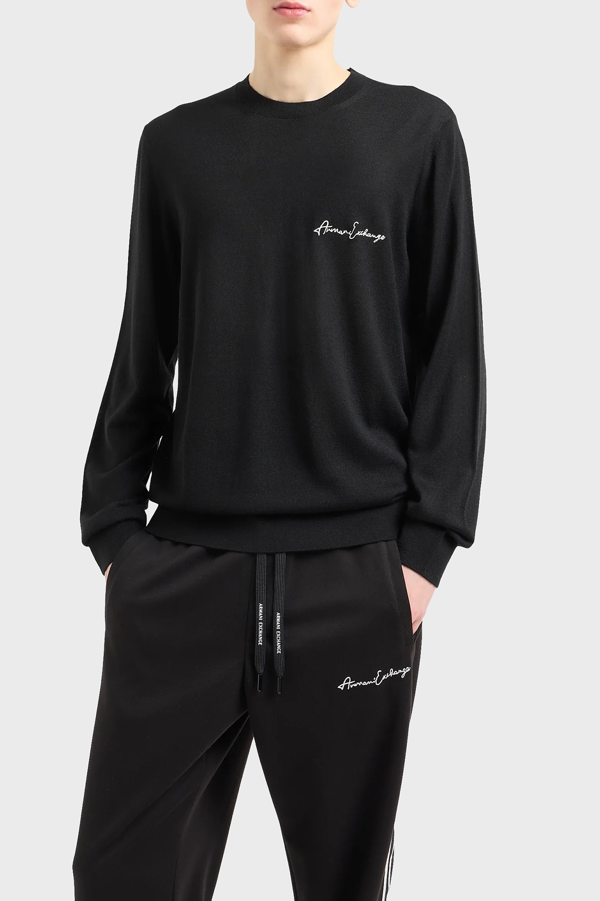 Armani Exchange Yünlü Regular Fit Bisiklet Yaka Erkek Kazak 8NZM5A ZM1YZ 1200 SİYAH