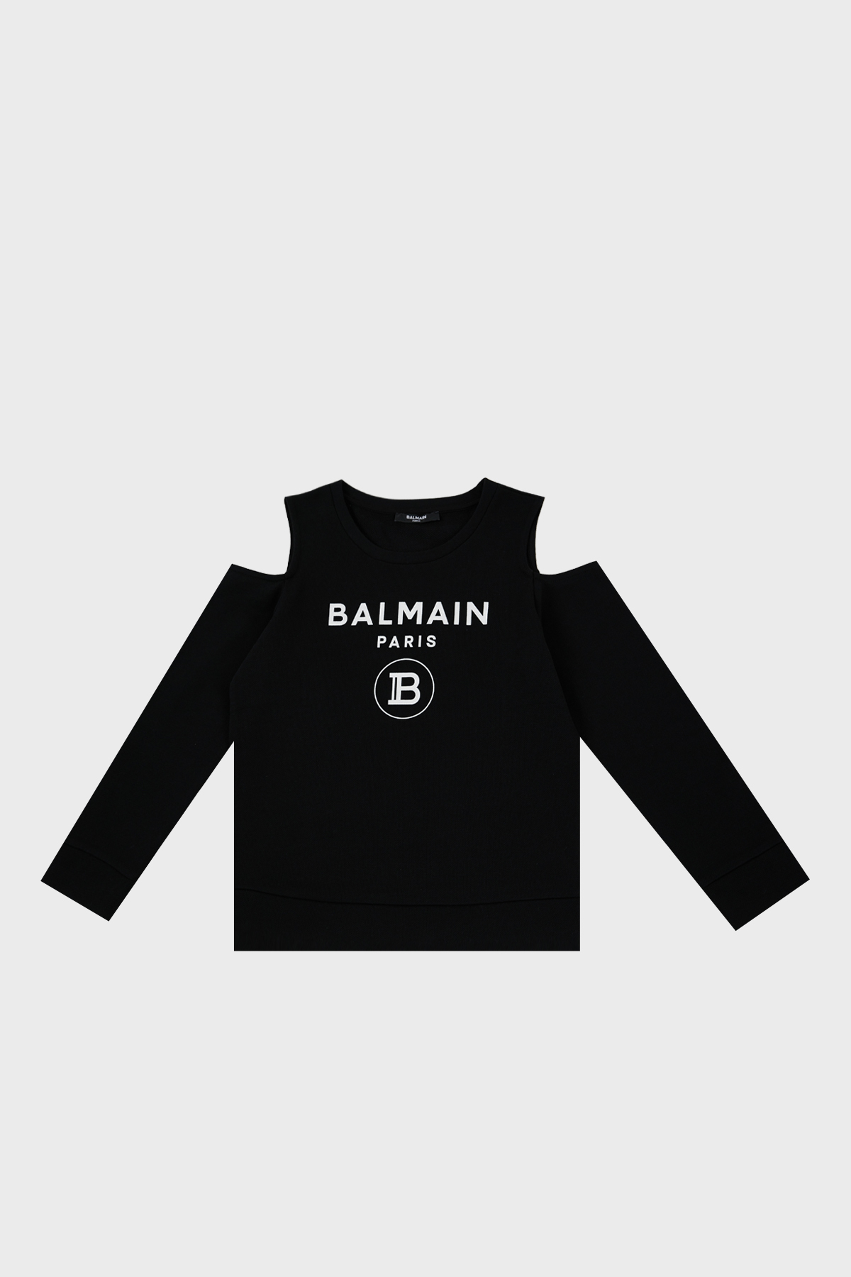 Balmain Pamuklu Bisiklet Yaka Pencereli Çocuk Sweat 6M4020 MX270 930 SİYAH