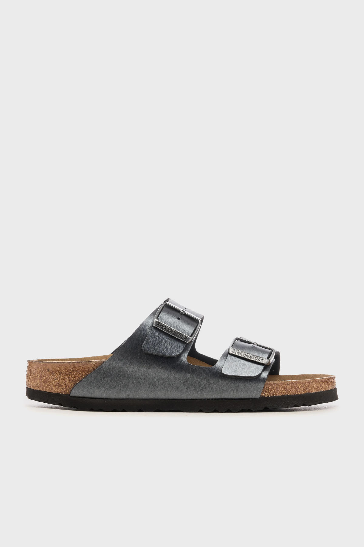 Birkenstock Arizona Bf Hakiki Deri Çift Bantlı Metalik Kadın Terlik 1029224 ANTRASİT