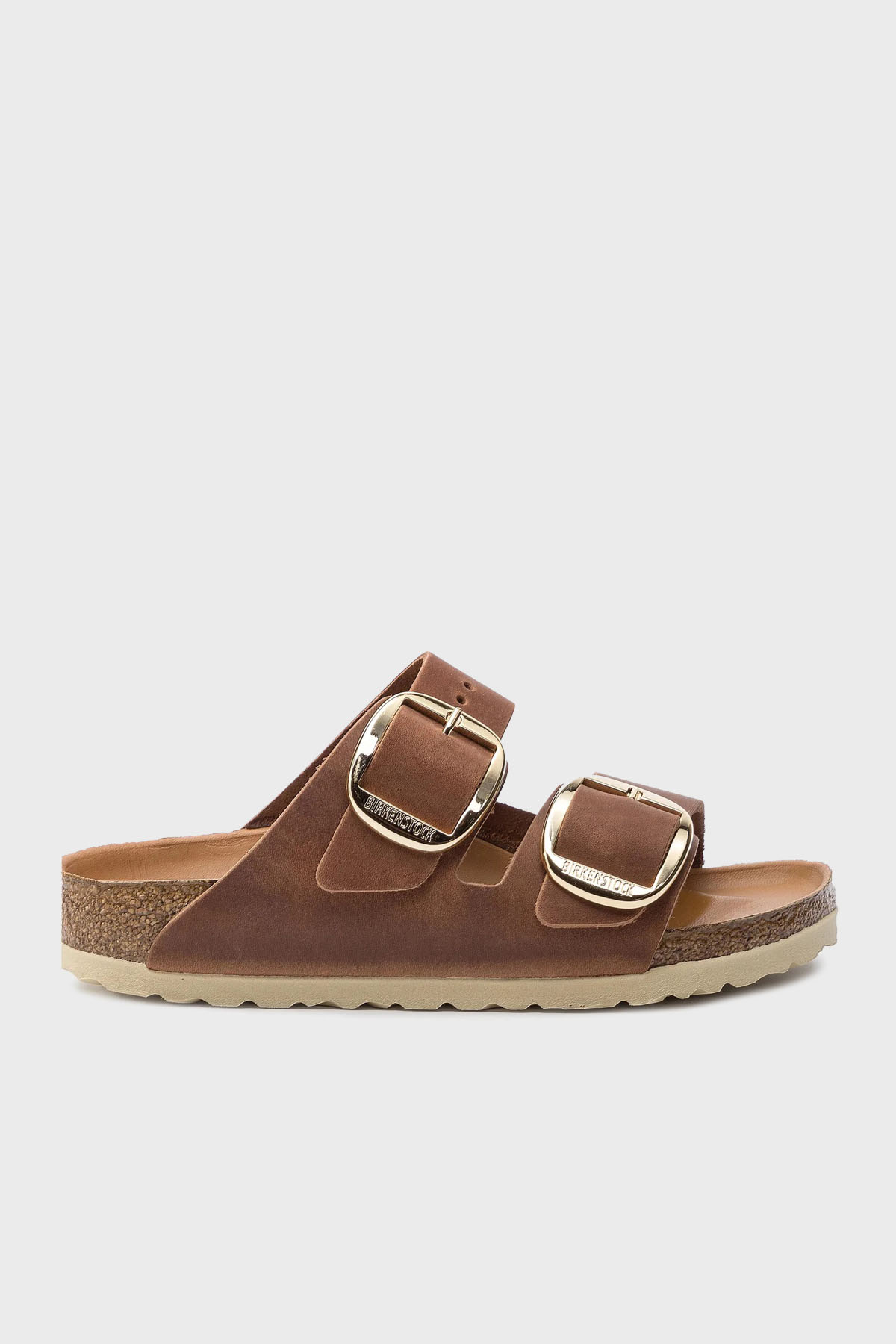 Birkenstock Arizona Big Buckle Leoi % 100 Deri Çift Bantlı Kadın Terlik 1011073 KONYAK