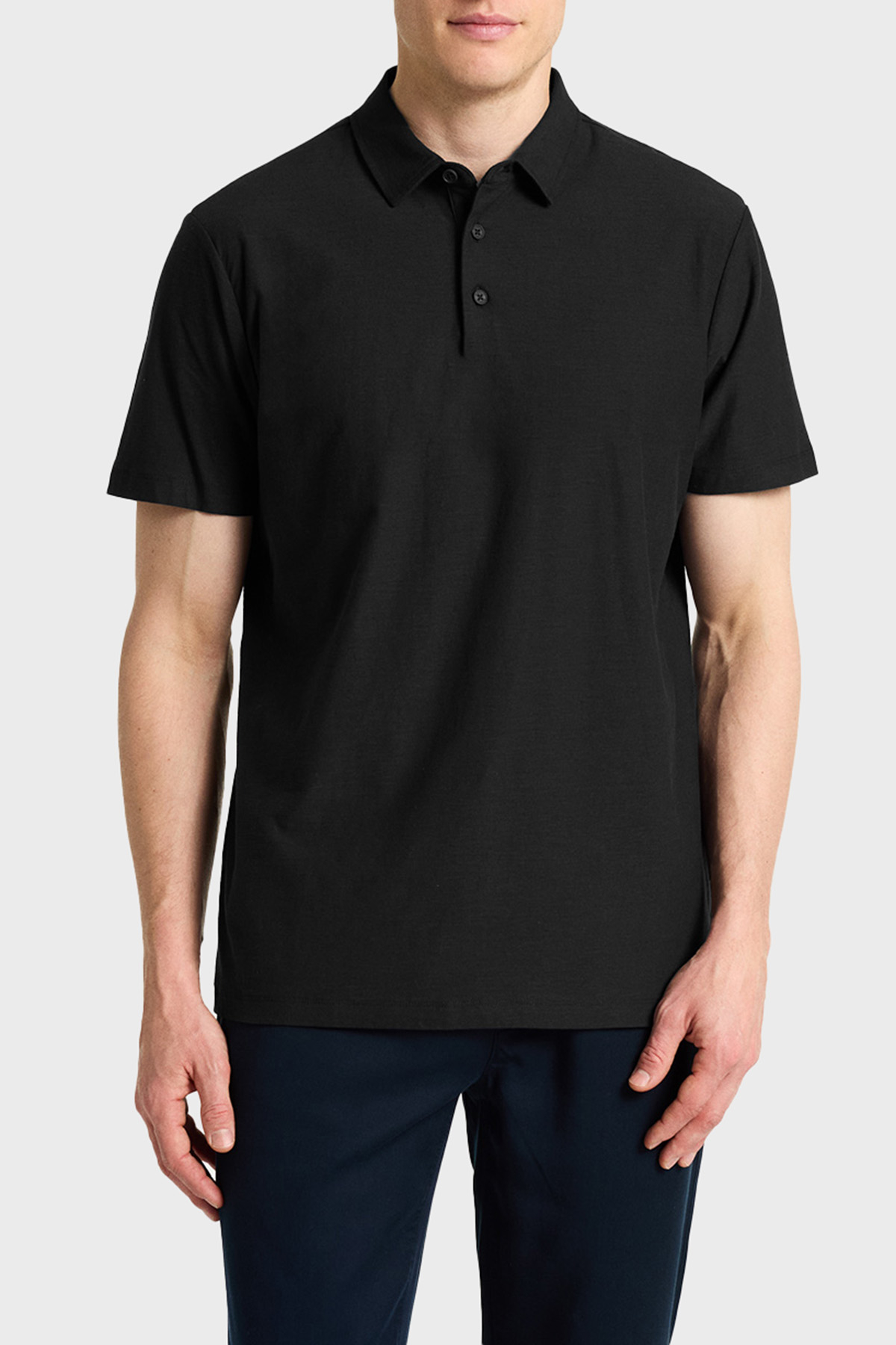 Bluemint % 100 Pamuk Relaxed Fit Düğmeli Erkek Polo Yaka T Shirt BM25020372MS 111 SİYAH