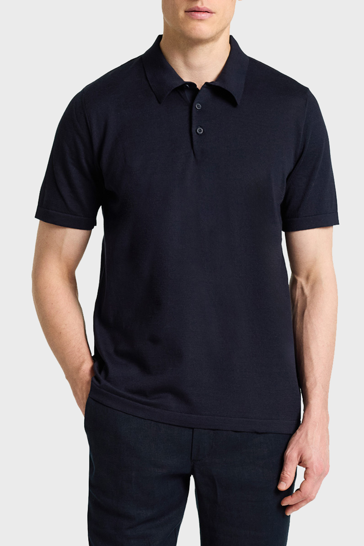Bluemint % 100 Pamuk Relaxed Fit Düğmeli Erkek Polo Yaka T Shirt BM25020372MS 155 KOYU LACİVERT