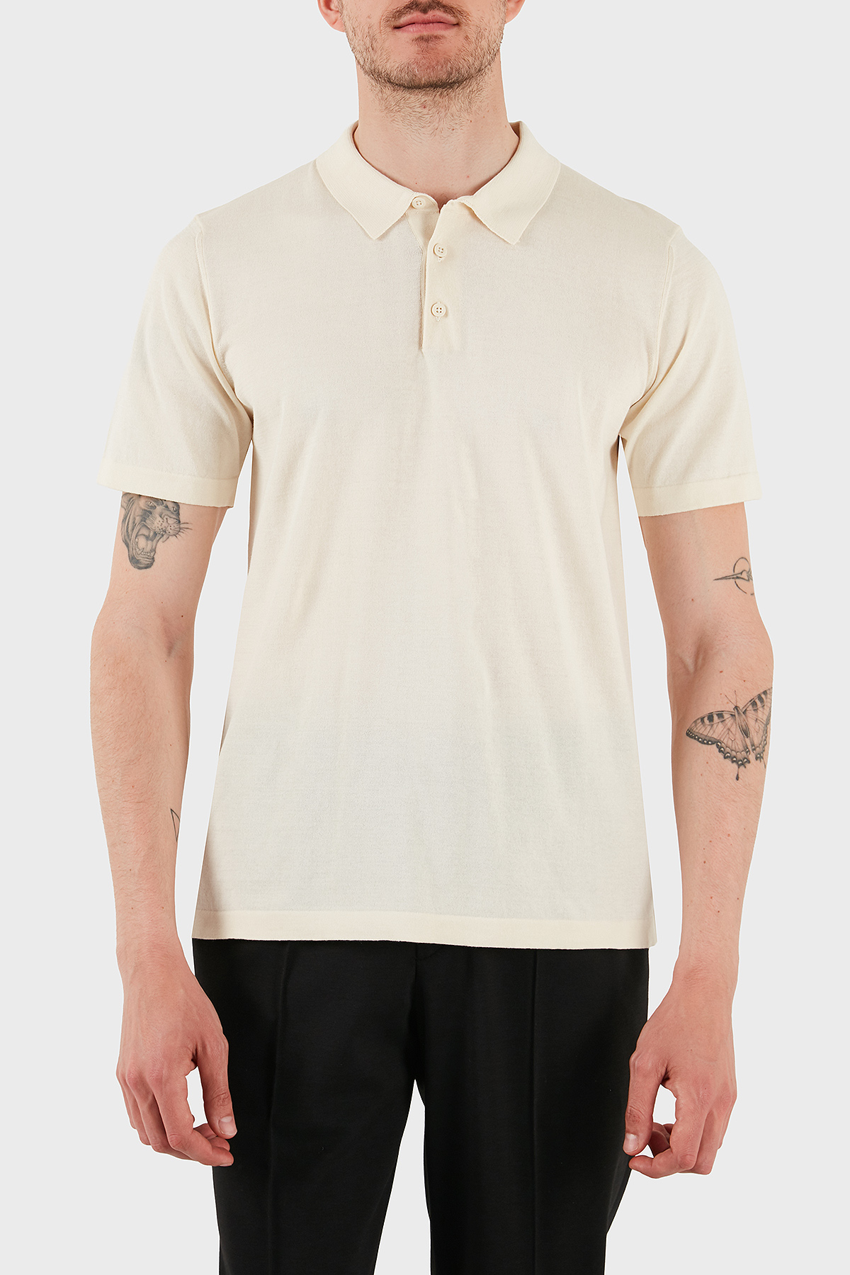 Bluemint % 100 Pamuk Relaxed Fit Düğmeli Erkek Polo Yaka T Shirt BM25020372MS 722 EKRU