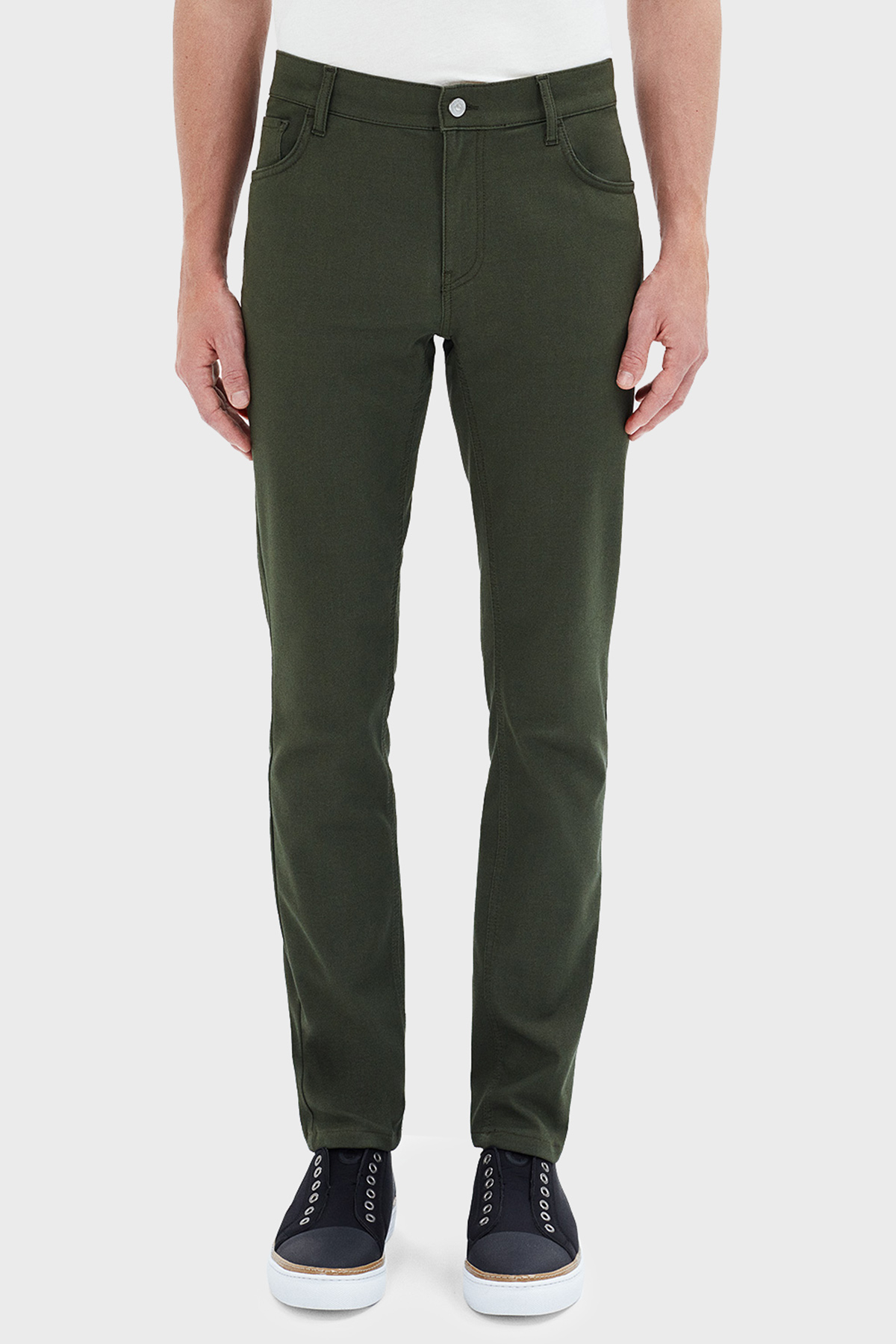 Bluemint Act Streç Pamuklu Slim Fit Normal Bel Düz Paça Erkek Pantolon BM24009178MS 555 Olive