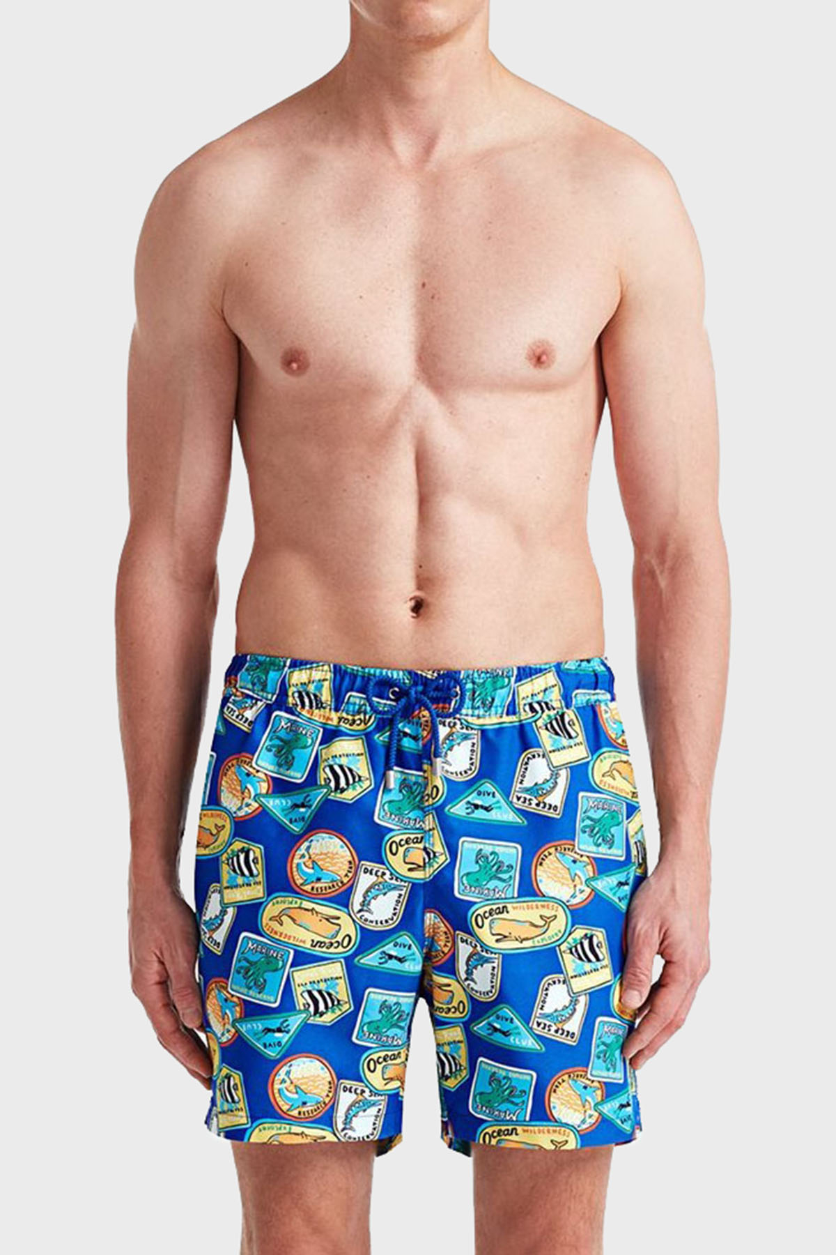 Bluemint Arthus Regular Fit Deniz Şortu Hızlı Kuruyan Erkek Mayo Short BM23003011MS 889 MAVİ-SARI