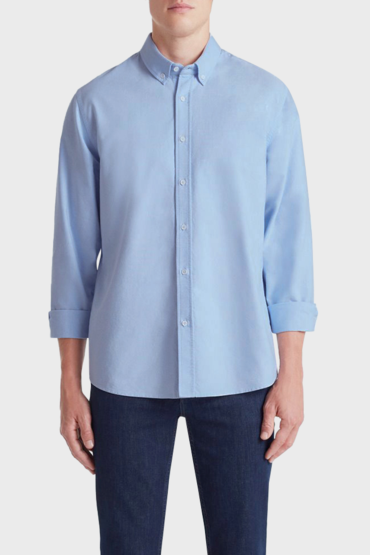 Bluemint Bm Oxford % 100 Pamuk Comfort Fit Düğmeli Yaka Erkek Gömlek BM24002273MW 197 MAVİ