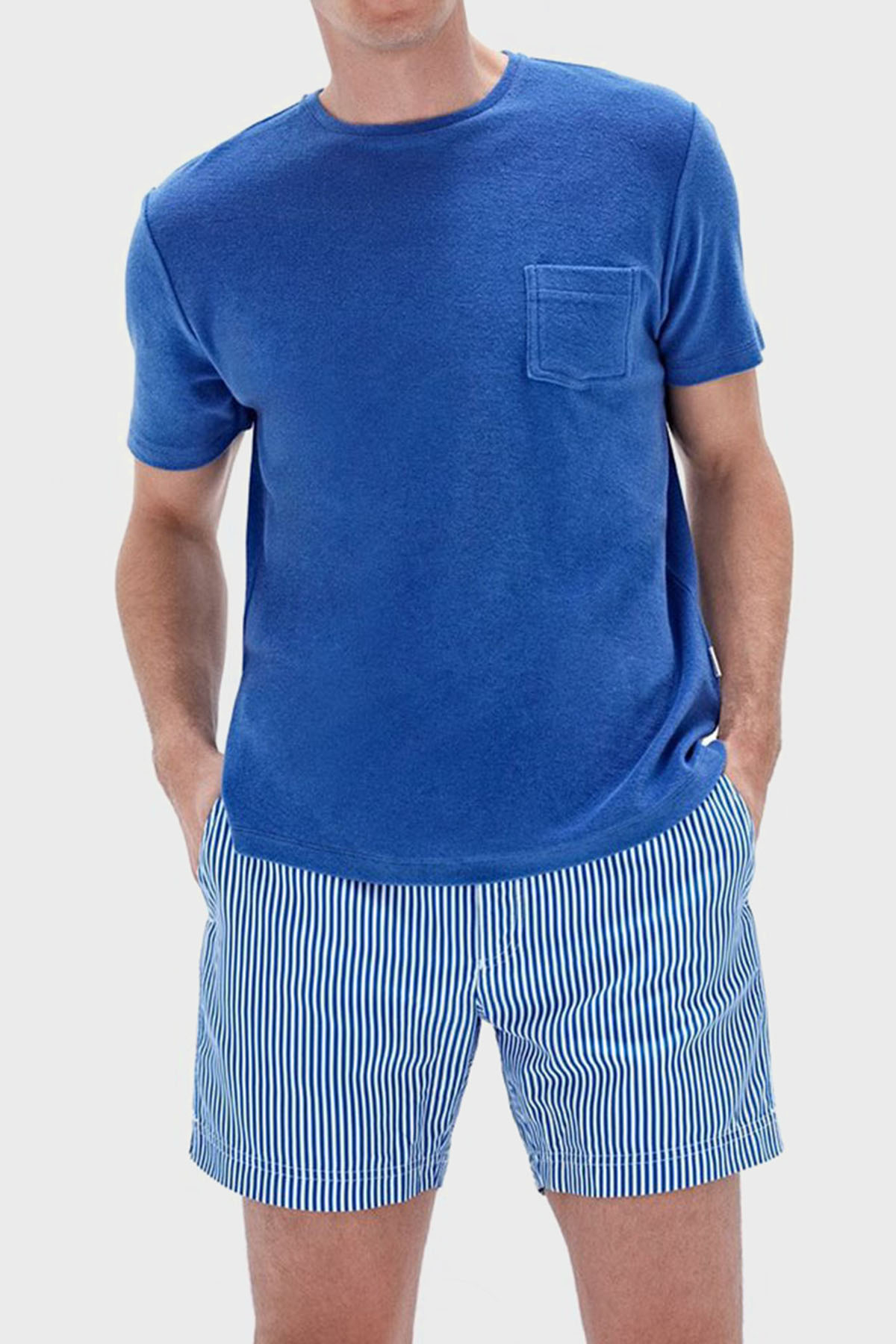 Bluemint Bond Tailored Fit Deniz Şortu Hızlı Kuruyan Erkek Mayo Short BM22003012MS 270 MAVİ-BEYAZ