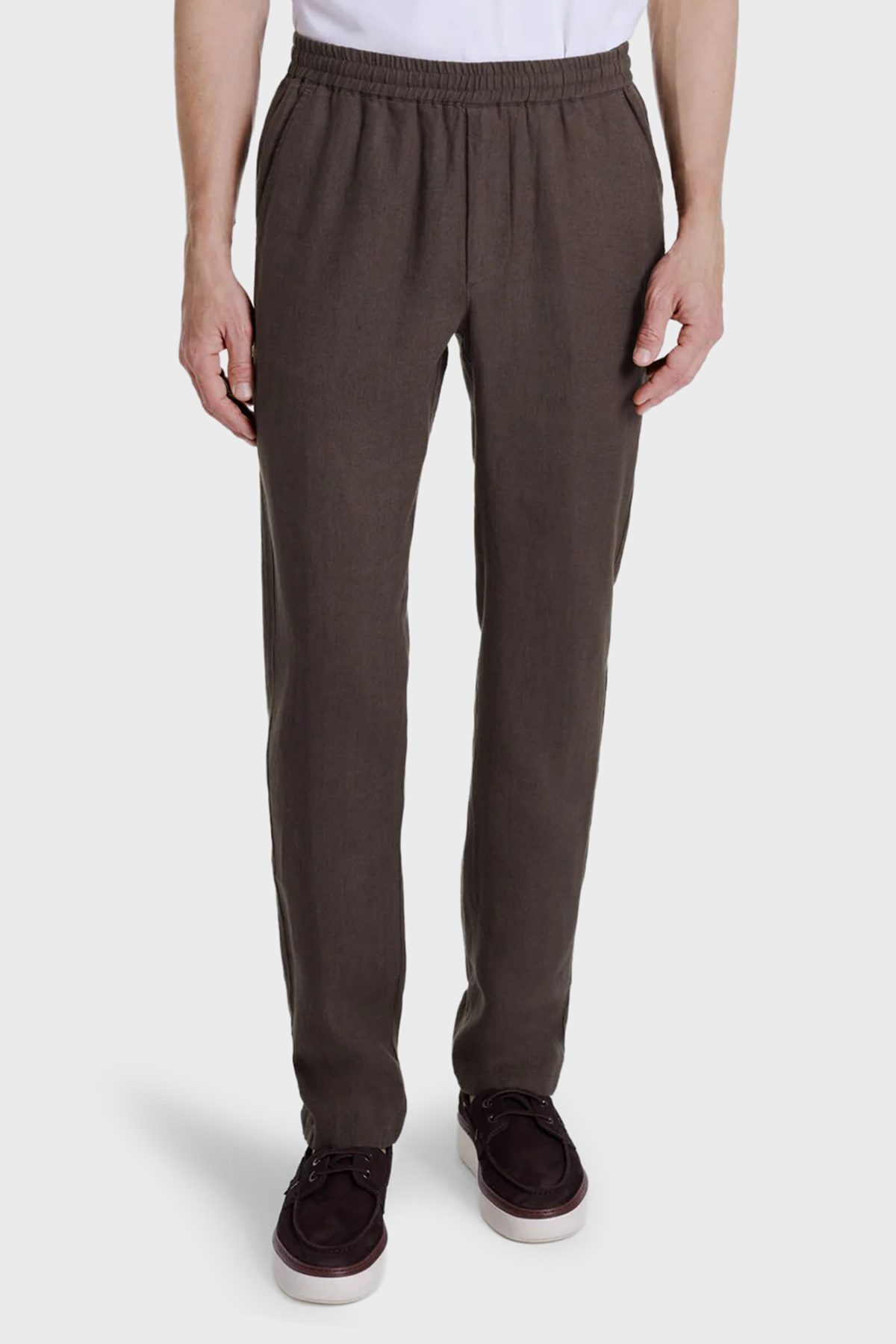 Bluemint Comfort Normal Bel Daralan Paça Keten Jogger Erkek Pantolon EDANJOGG 1327 KAHVE