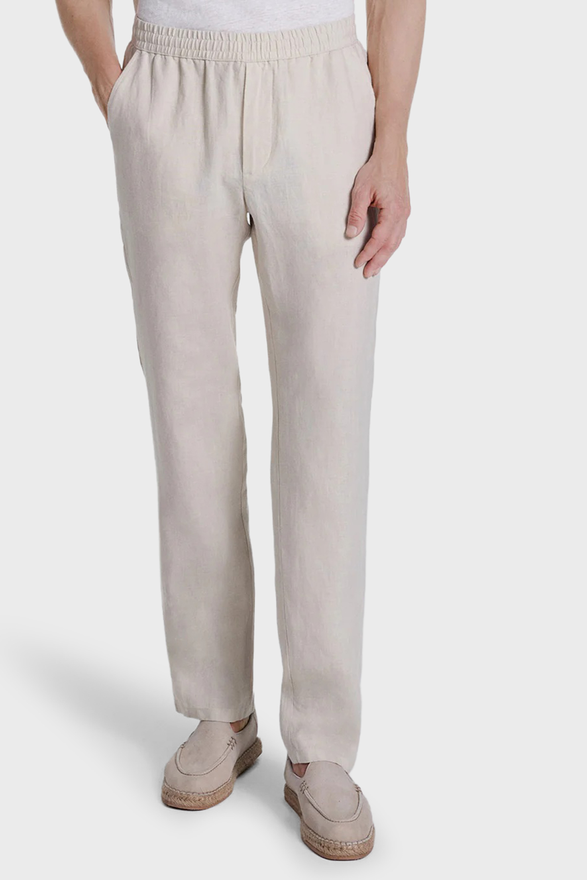 Bluemint Comfort Normal Bel Daralan Paça Keten Jogger Erkek Pantolon EDANJOGG 1328 BEJ