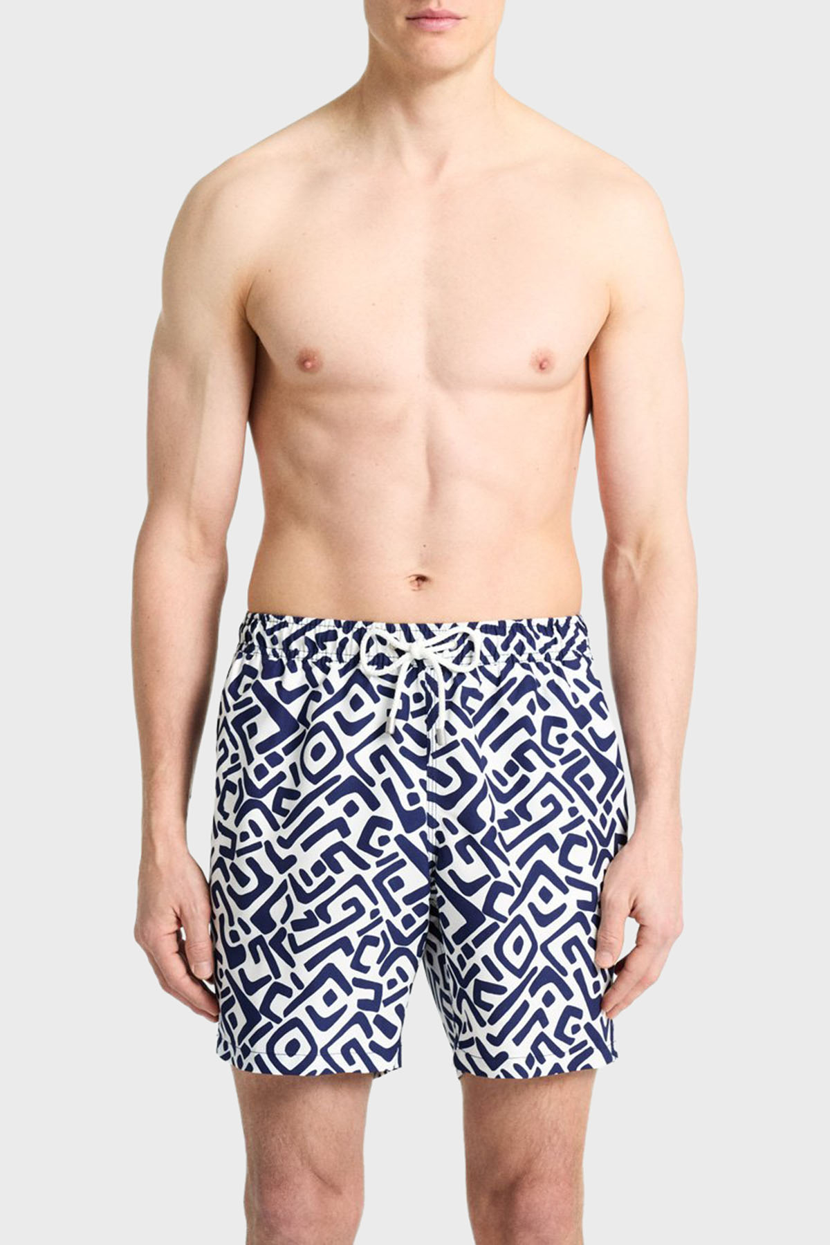 Bluemint Desenli File Astarlı Regular Fit Hızlı Kuruyan Cepli Erkek Mayo Short BM25003011MS 1169 LACİVERT