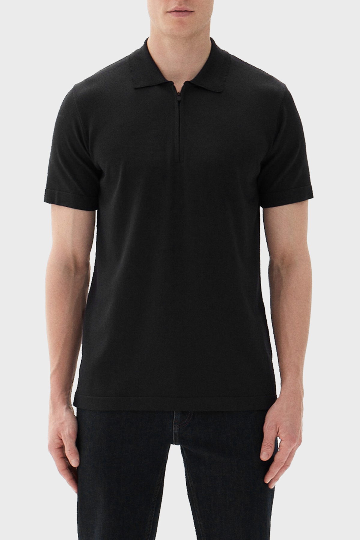 Bluemint Devon Fitted Örme Erkek Polo Yaka T Shirt BM24007214MS 111 SİYAH