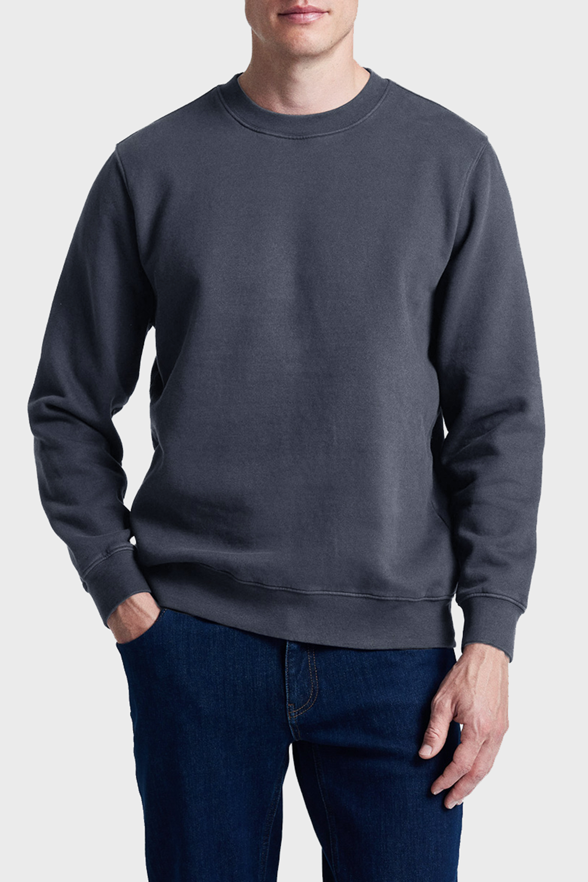 Bluemint Fenix % 100 Pamuk Regular Fit Bisiklet Yaka Erkek Sweat BM24019097MW1 106 LACİVERT