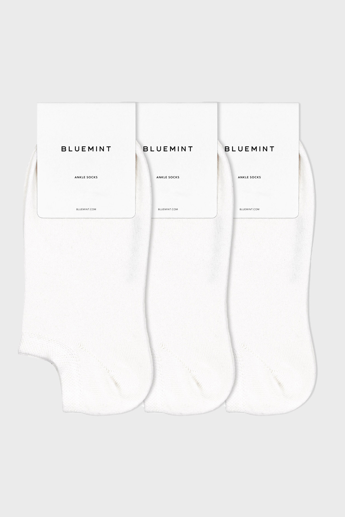 Bluemint Logolu Streç Pamuklu Kısa Erkek Çorap BM250232624A 112 BEYAZ