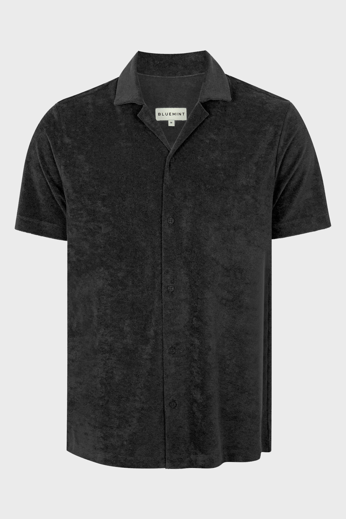 Bluemint Mars Havlu Pamuklu Comfort Fit Kısa Kollu Erkek Gömlek BM24002254MS 111 SİYAH