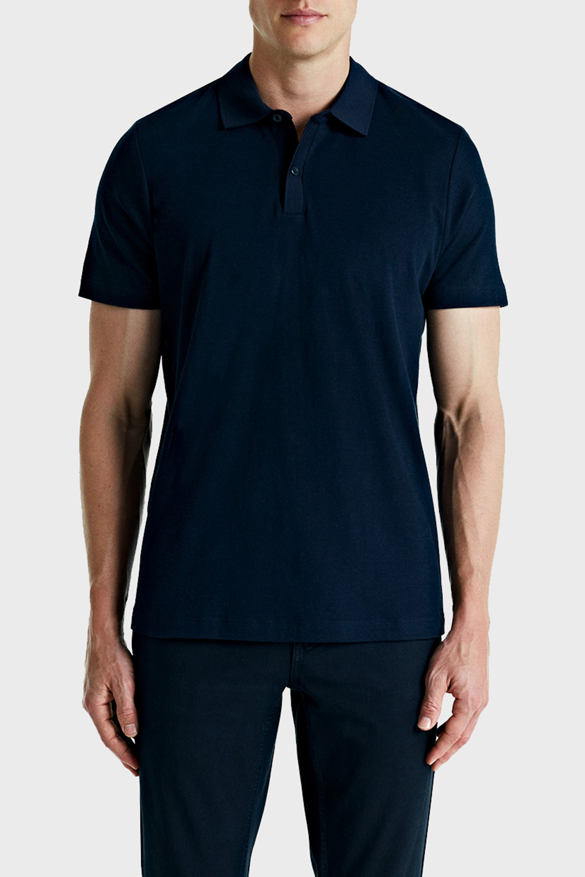 Bluemint Pamuklu Comfort Fit Düğmeli Erkek Polo Yaka T Shirt BM25007304MS 155 KOYU LACİVERT