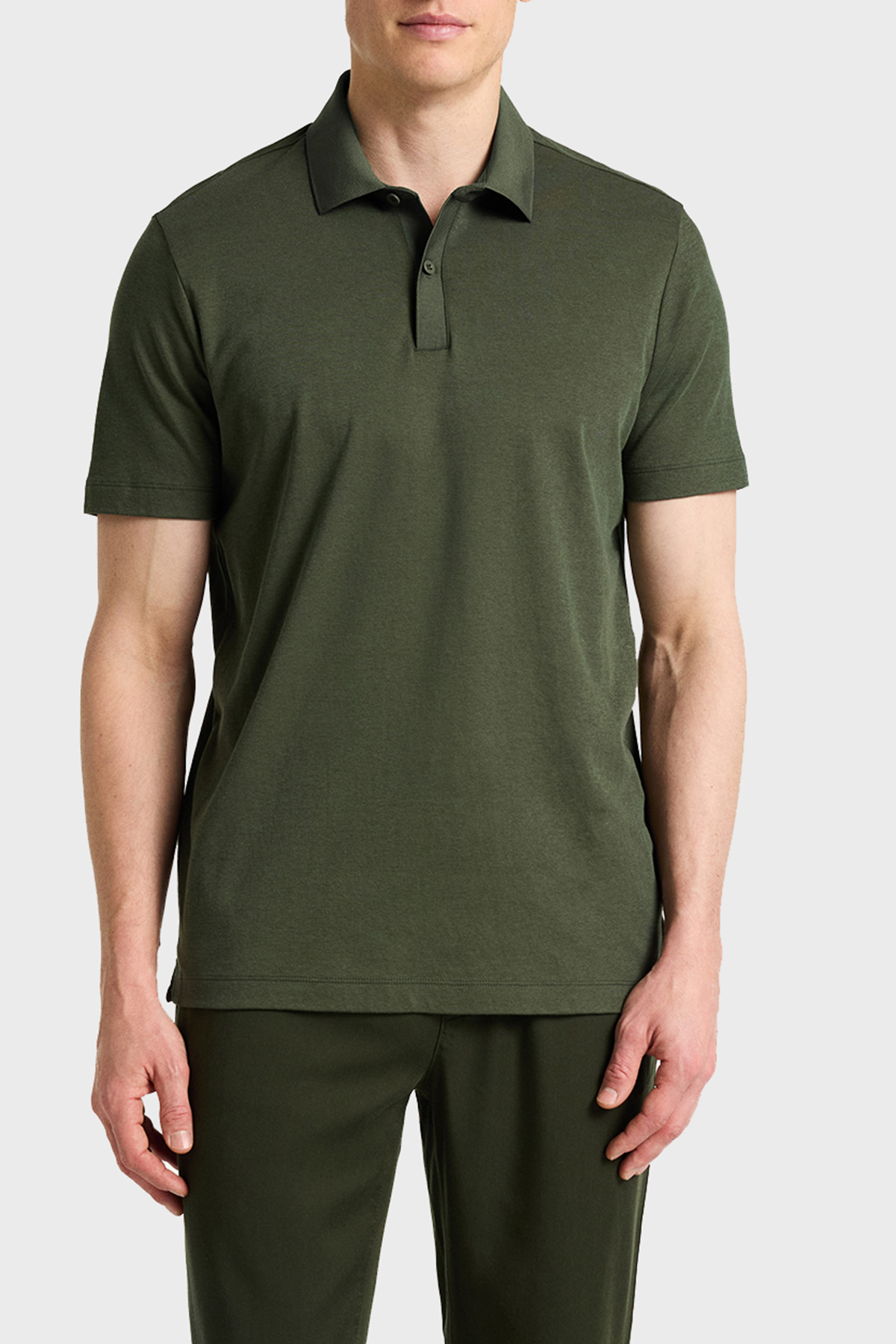 Bluemint Pamuklu Comfort Fit Düğmeli Erkek Polo Yaka T Shirt BM25007304MS 332 HAKİ
