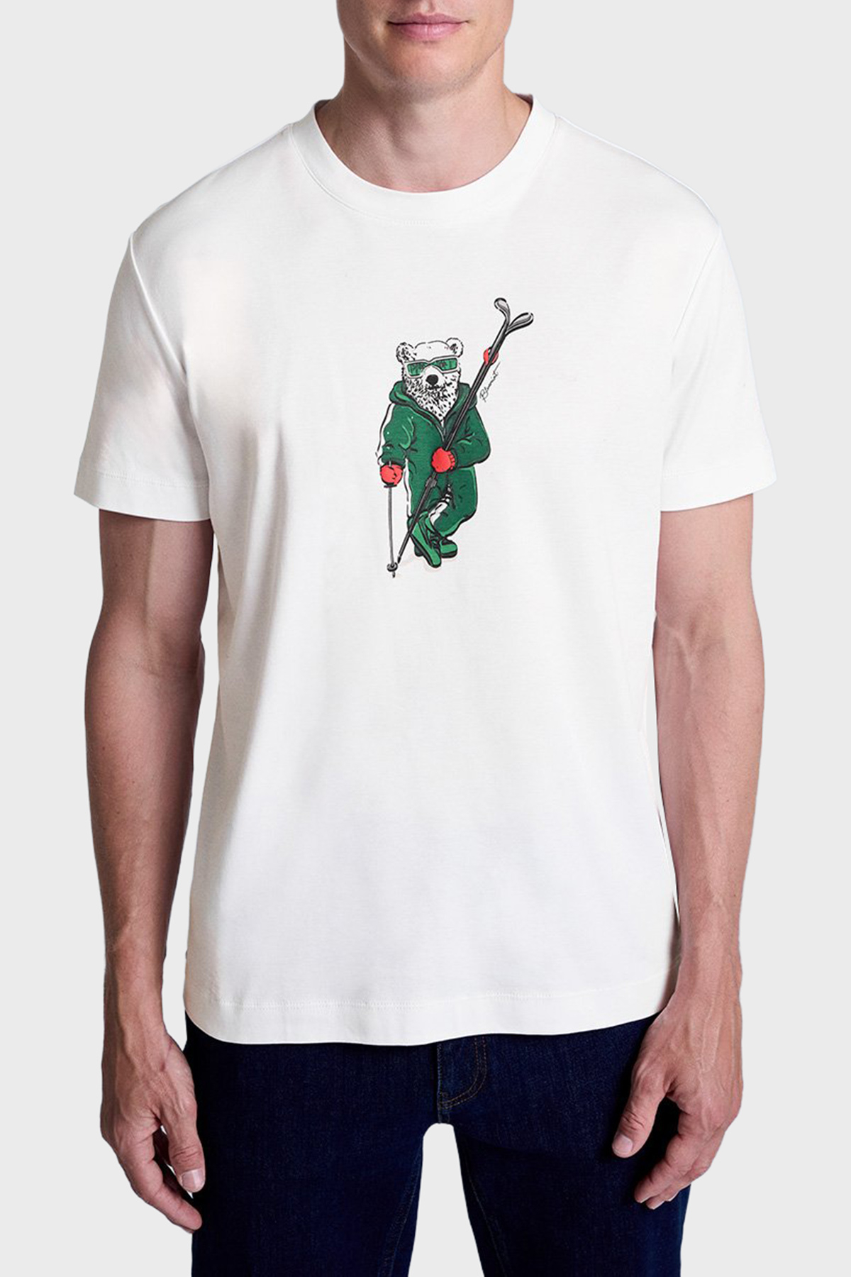 Bluemint Pamuklu Regular Fit Baskılı Erkek T Shirt BM25001568MW1 244 BEYAZ