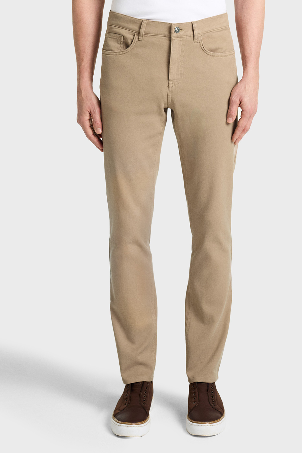 Bluemint Pamuklu Slim Fit Normal Bel Dar Paça Erkek Pantolon BM25009361MS 214 BEJ