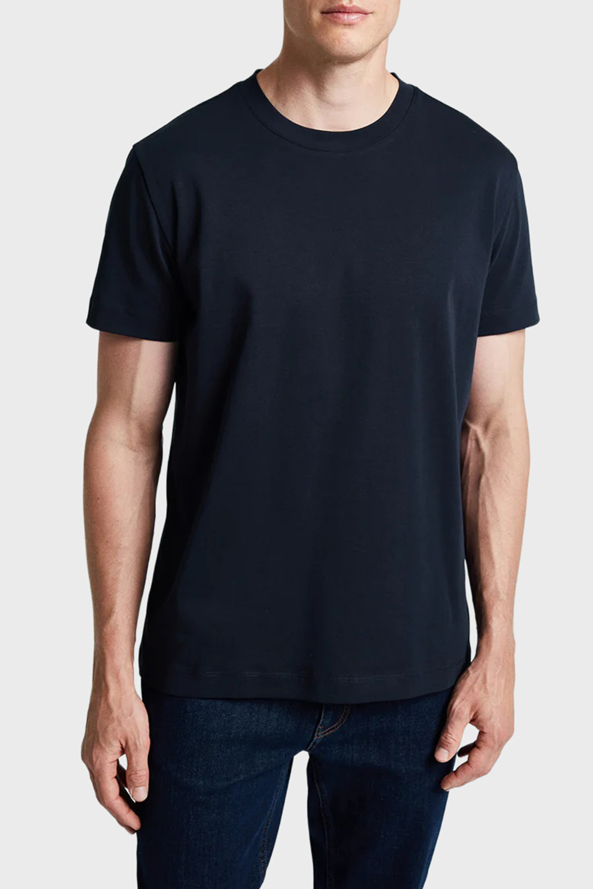 Bluemint Rahat % 100 Pamuk Bisiklet Yaka Erkek T Shirt NOLAN 155 LACİVERT