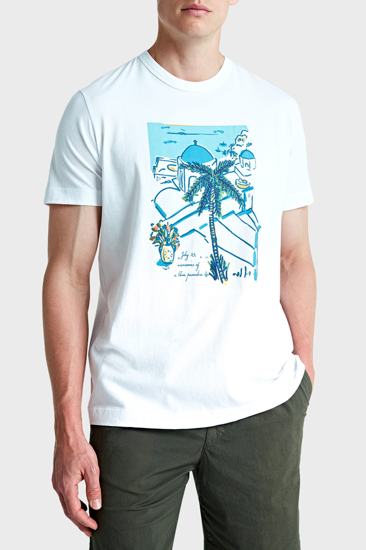 Bluemint Ricci Yumuşak Pamuklu Fitted Erkek T Shirt BM24001199MS 1026 BEYAZ