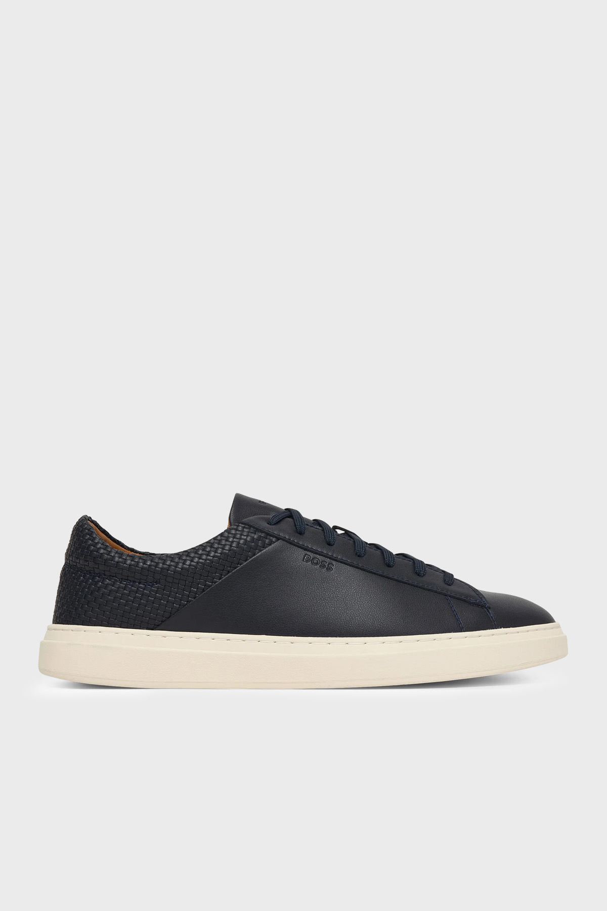 Boss % 100 Deri Logolu Sneaker Erkek Ayakkabı 50563591 401 LACİVERT