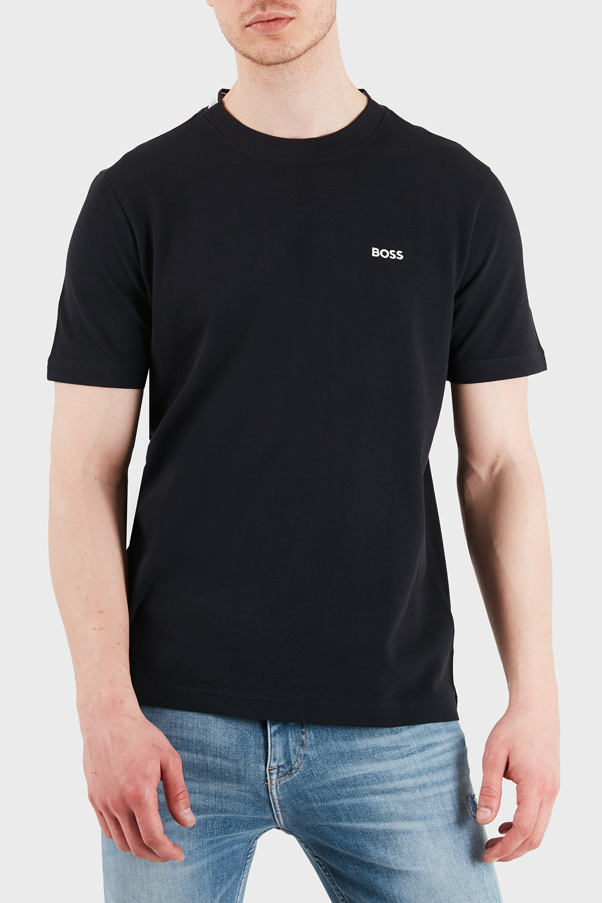 Boss % 100 Pamuk Regular Fit Bisiklet Yaka Erkek T Shirt 50575207 402 LACİVERT