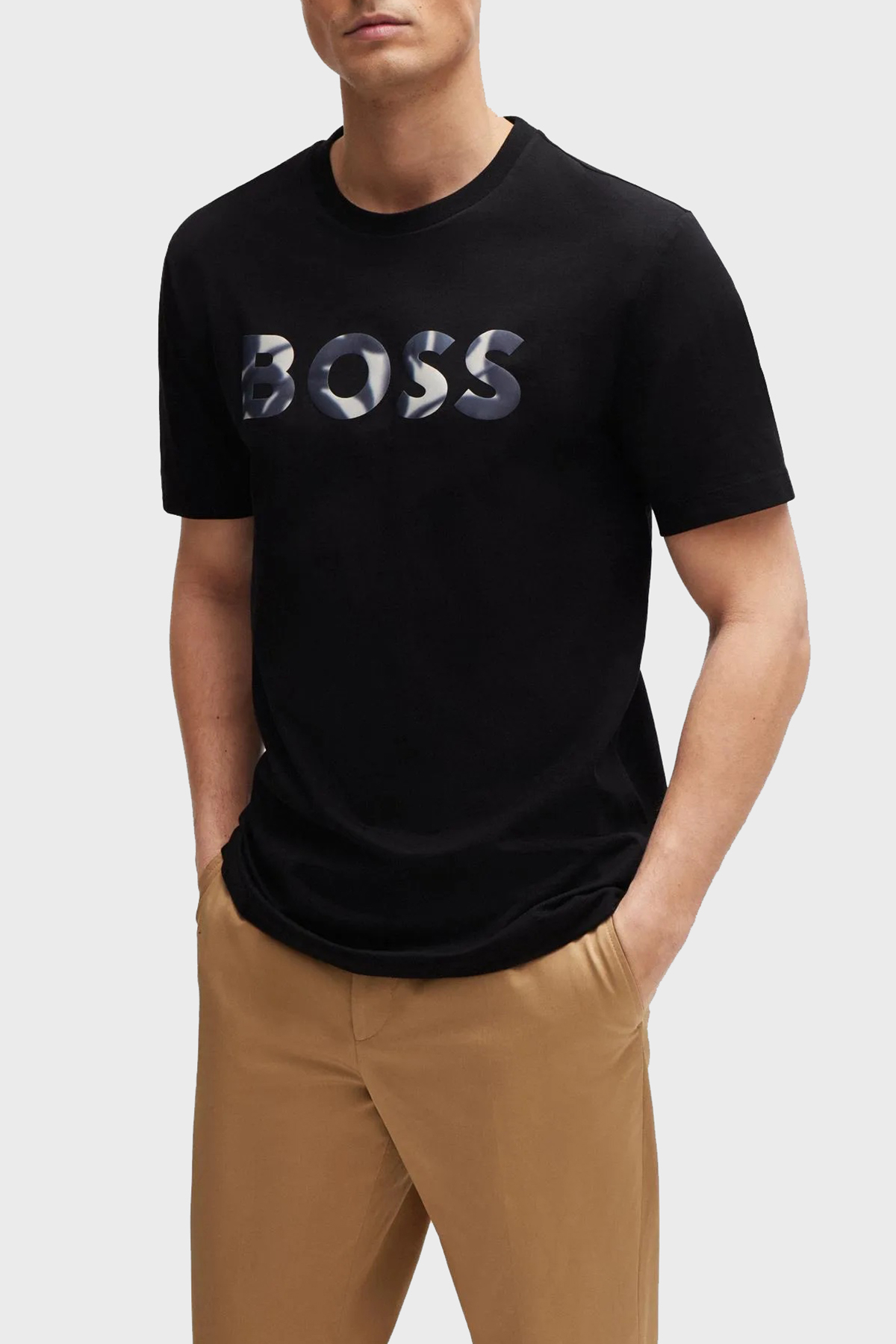 Boss % 100 Pamuk Regular Fit Bisiklet Yaka Logolu Erkek T Shirt 50513382 001 SİYAH