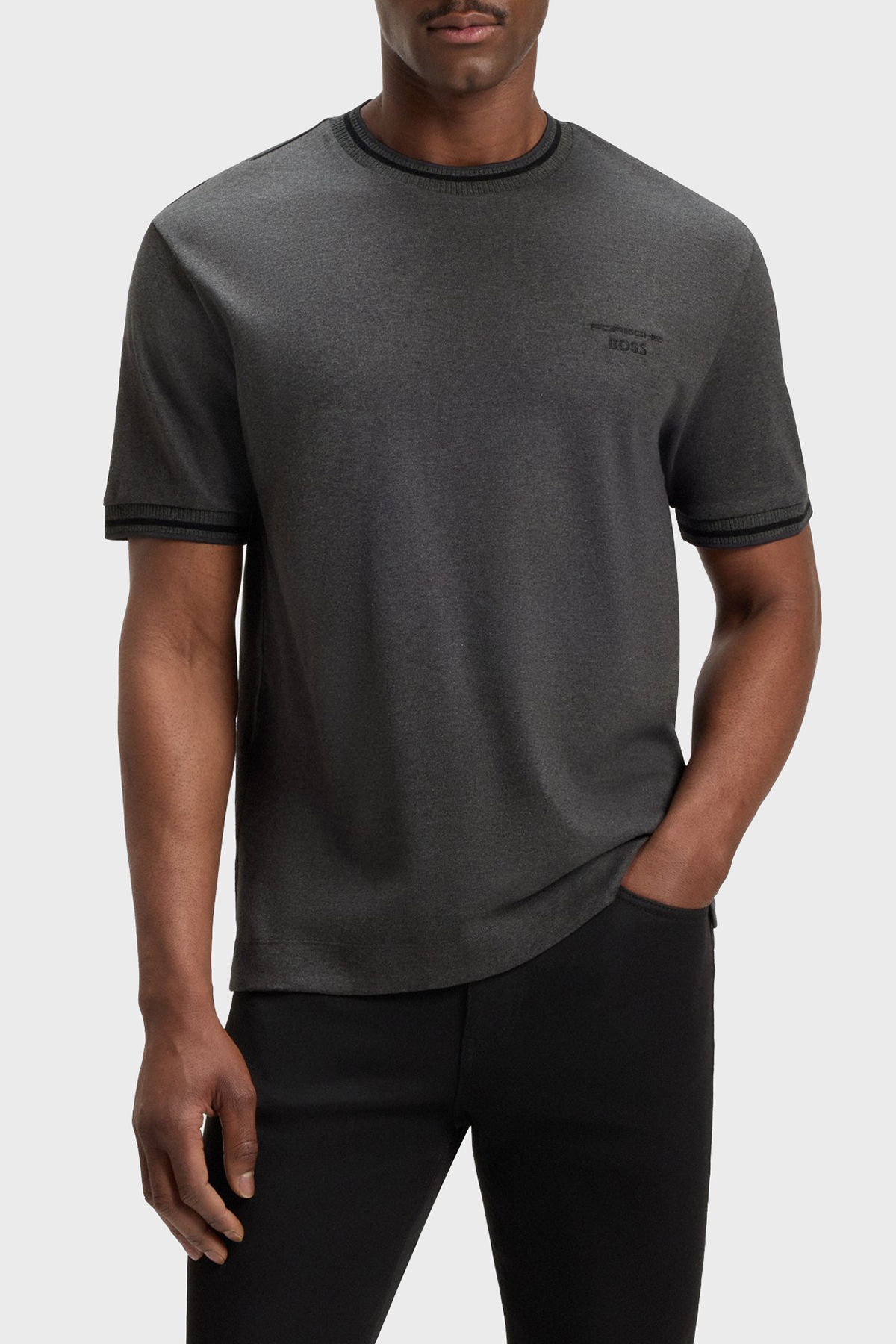 Boss % 100 Pamuk Regular Fit Bisiklet Yaka Logolu Erkek T Shirt 50543341 012 ANTRASİT