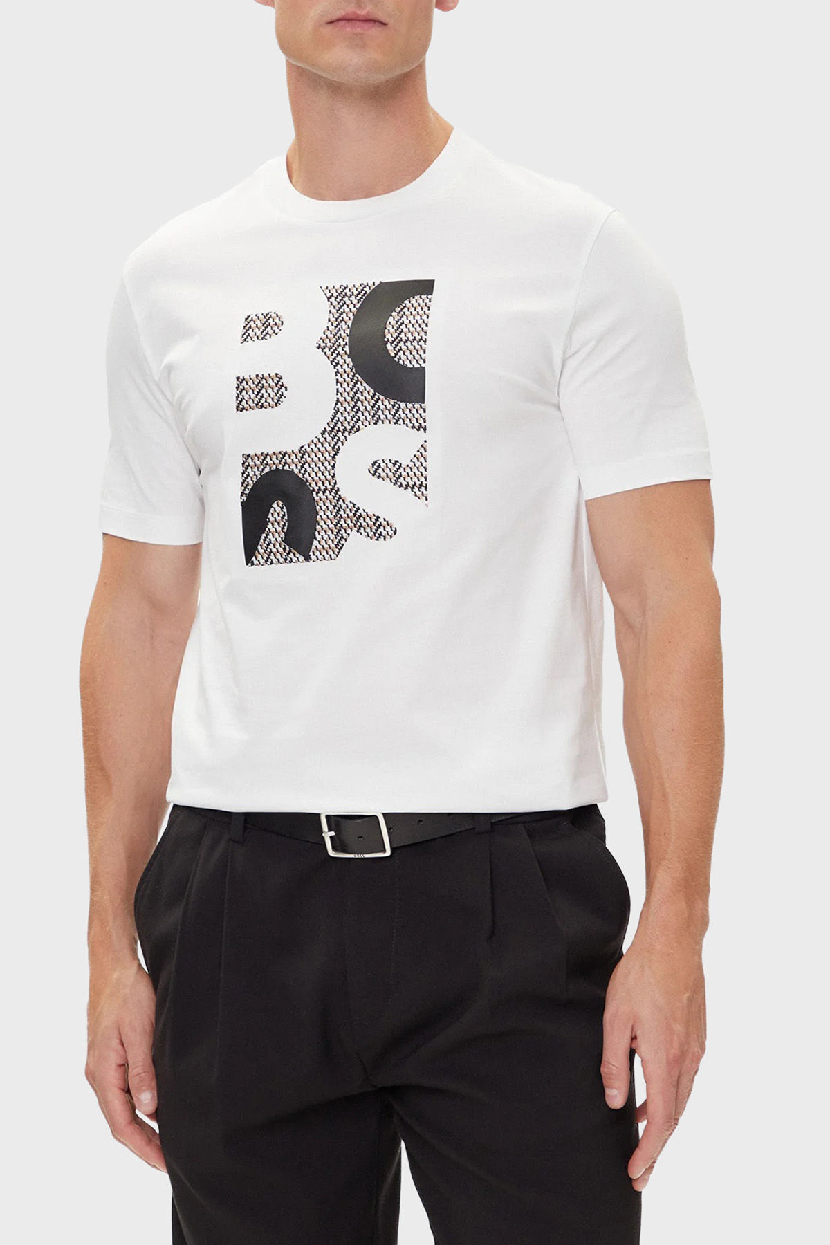 Boss % 100 Pamuk Regular Fit Bisiklet Yaka Logolu Erkek T Shirt 50543901 100 BEYAZ