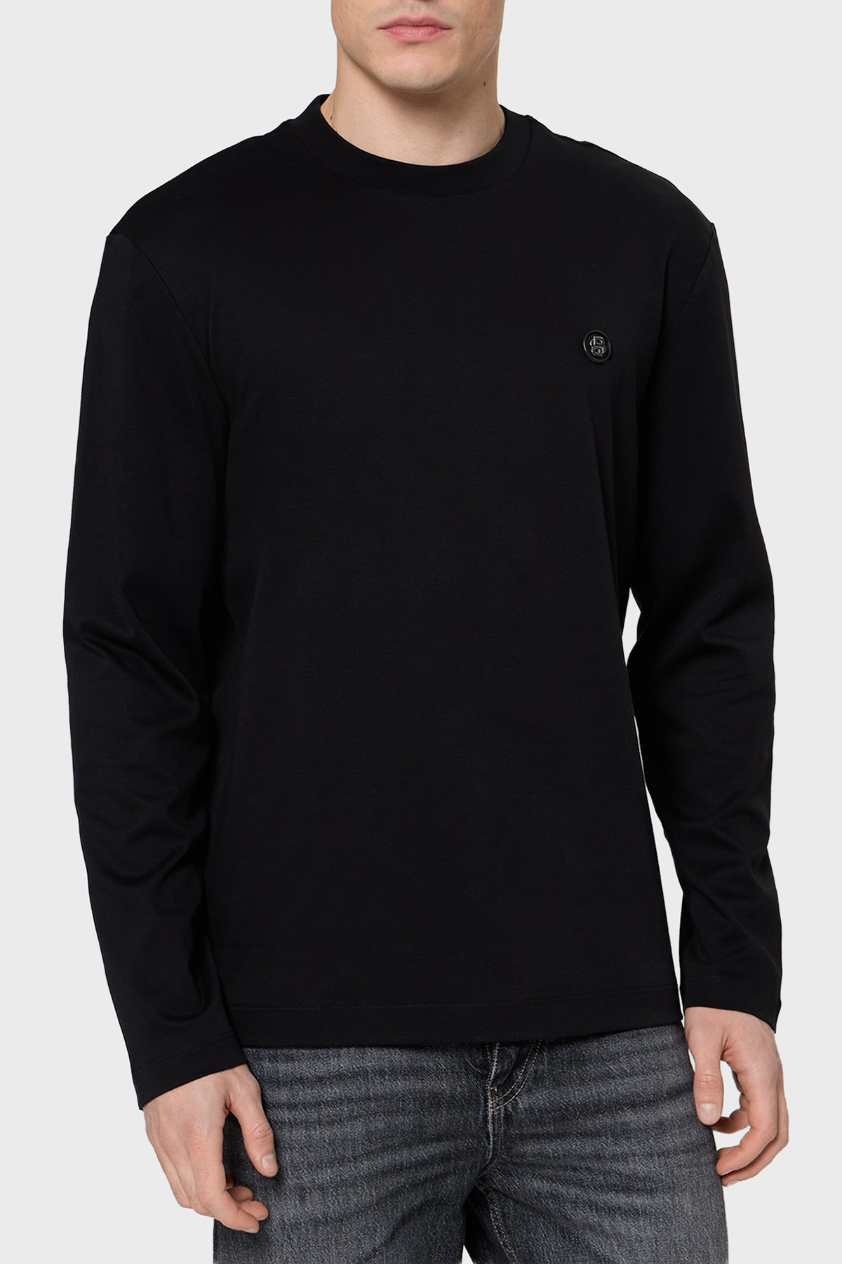 Boss % 100 Pamuk Regular Fit Bisiklet Yaka Uzun Kollu Erkek T Shirt 50555107 001 SİYAH