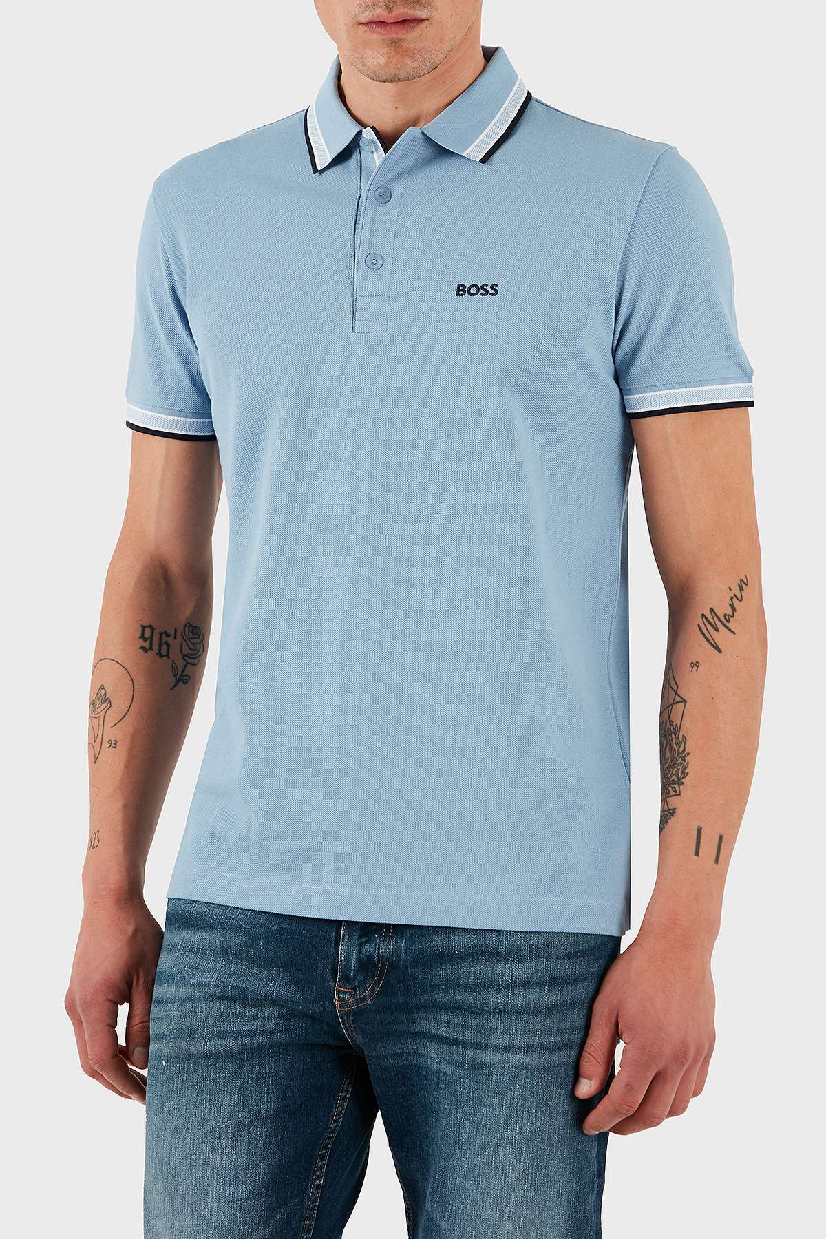 Boss % 100 Pamuk Regular Fit Düğmeli Erkek Polo Yaka T Shirt 50469055 496 MAVİ