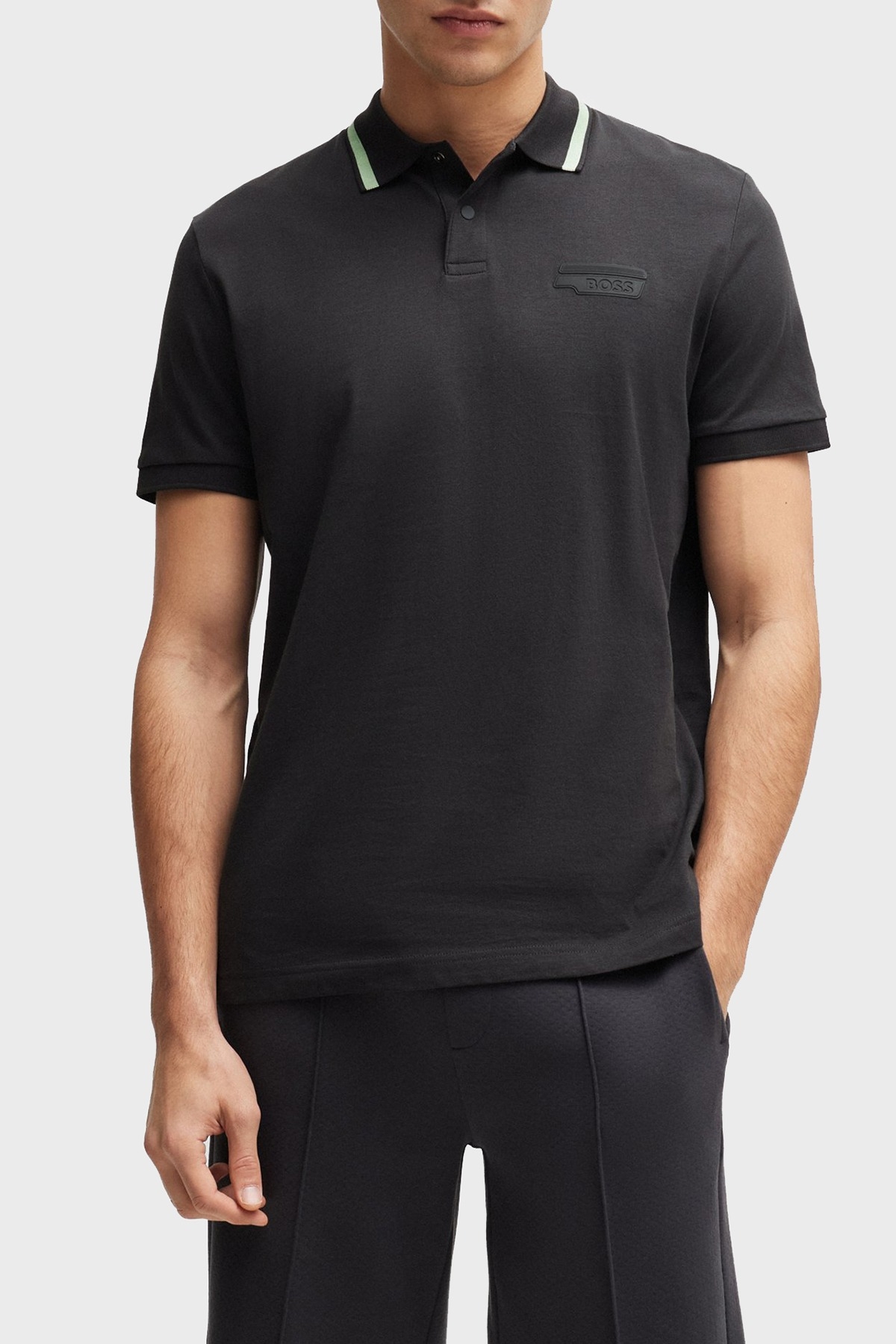 Boss % 100 Pamuk Regular Fit Düğmeli Erkek Polo Yaka T Shirt 50512931 016 ANTRASİT
