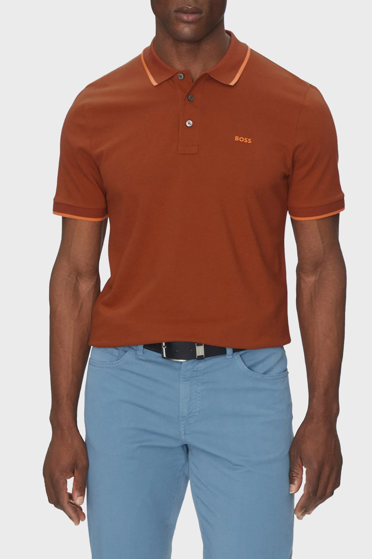 Boss % 100 Pamuk Regular Fit Erkek Polo Yaka T Shirt 50494697 806 KİREMİT