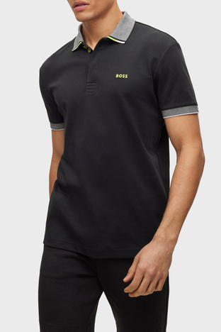Boss % 100 Pamuk Regular Fit Yaka T Shirt Erkek Polo 50488259 001 SİYAH - Boss