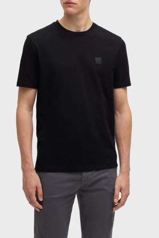 Boss % 100 Pamuk Relaxed Fit Bisiklet Yaka Erkek T Shirt 50508584 001 SİYAH - Boss